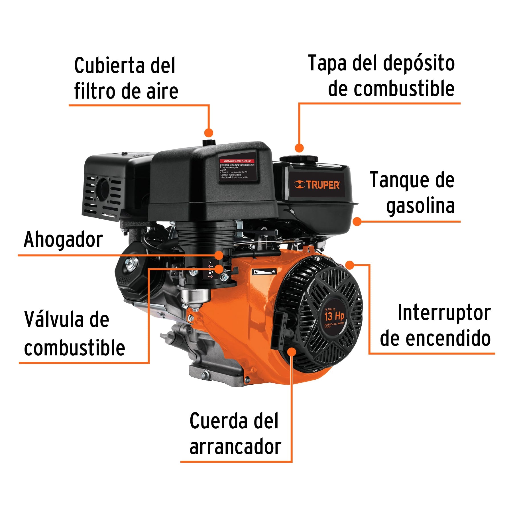 Motor a gasolina 13HP, TRUPER