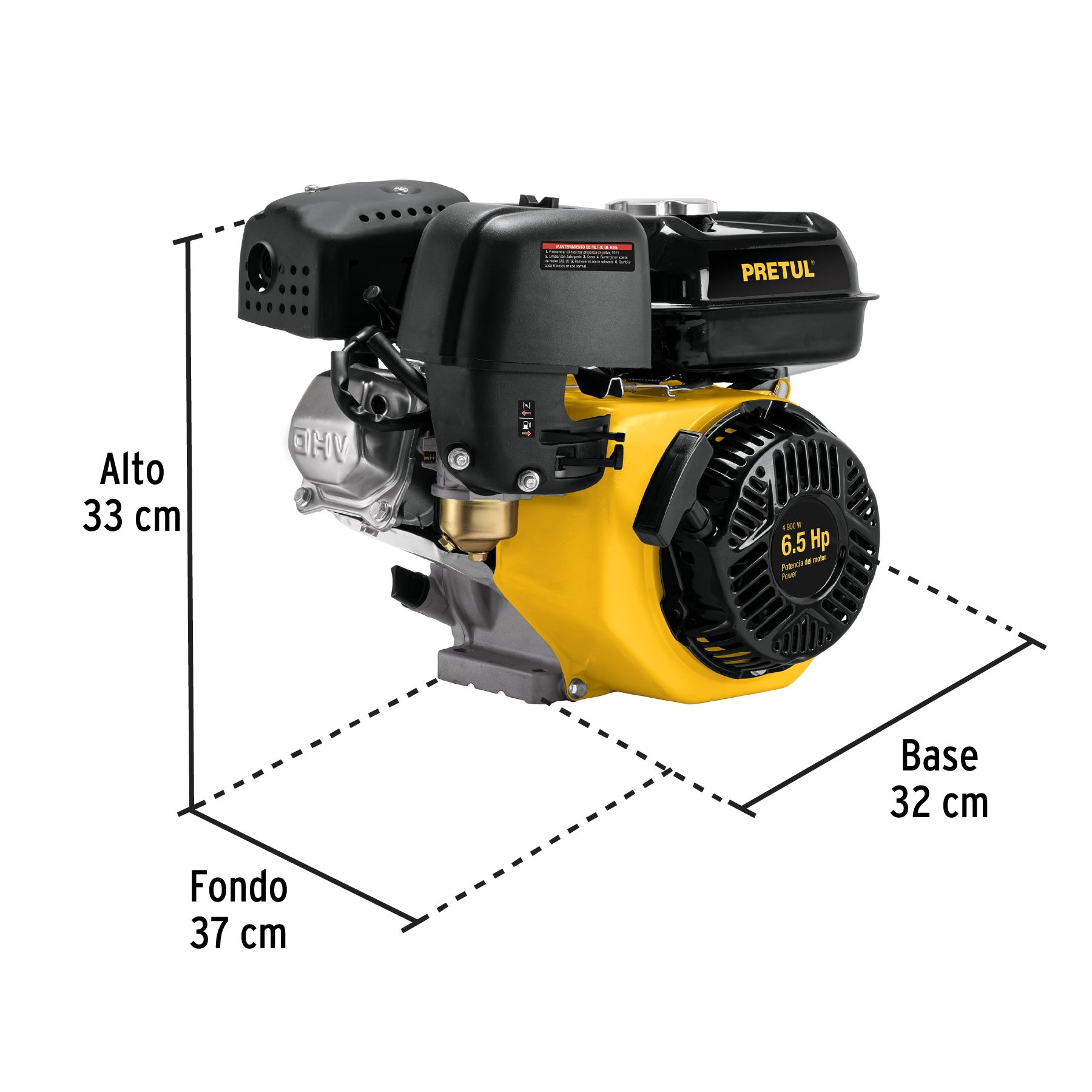 Motor a gasolina 6.5HP, PRETUL