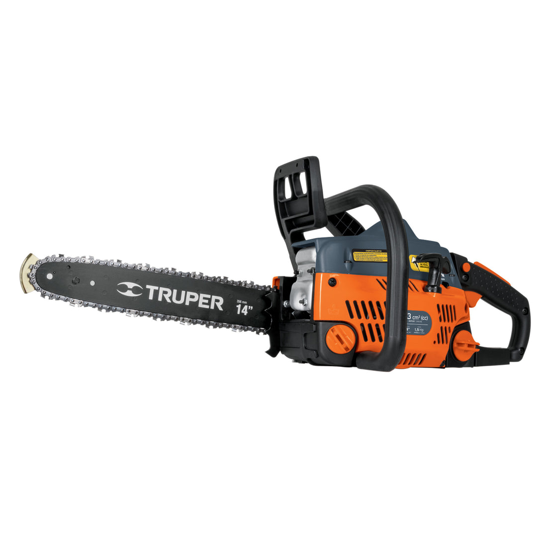 Motosierra 33 cc a gasolina con barra de 14", TRUPER