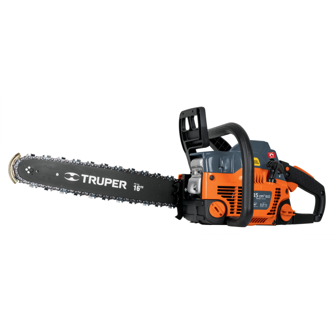 Motosierra 45 cc a gasolina con barra de 16", TRUPER