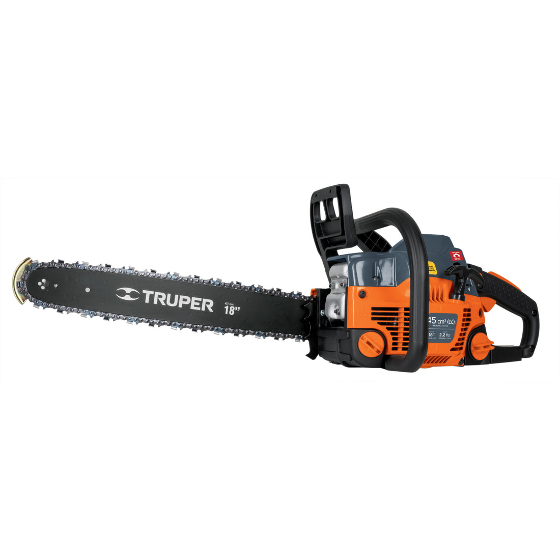Motosierra 45 cc a gasolina con barra de 18", TRUPER
