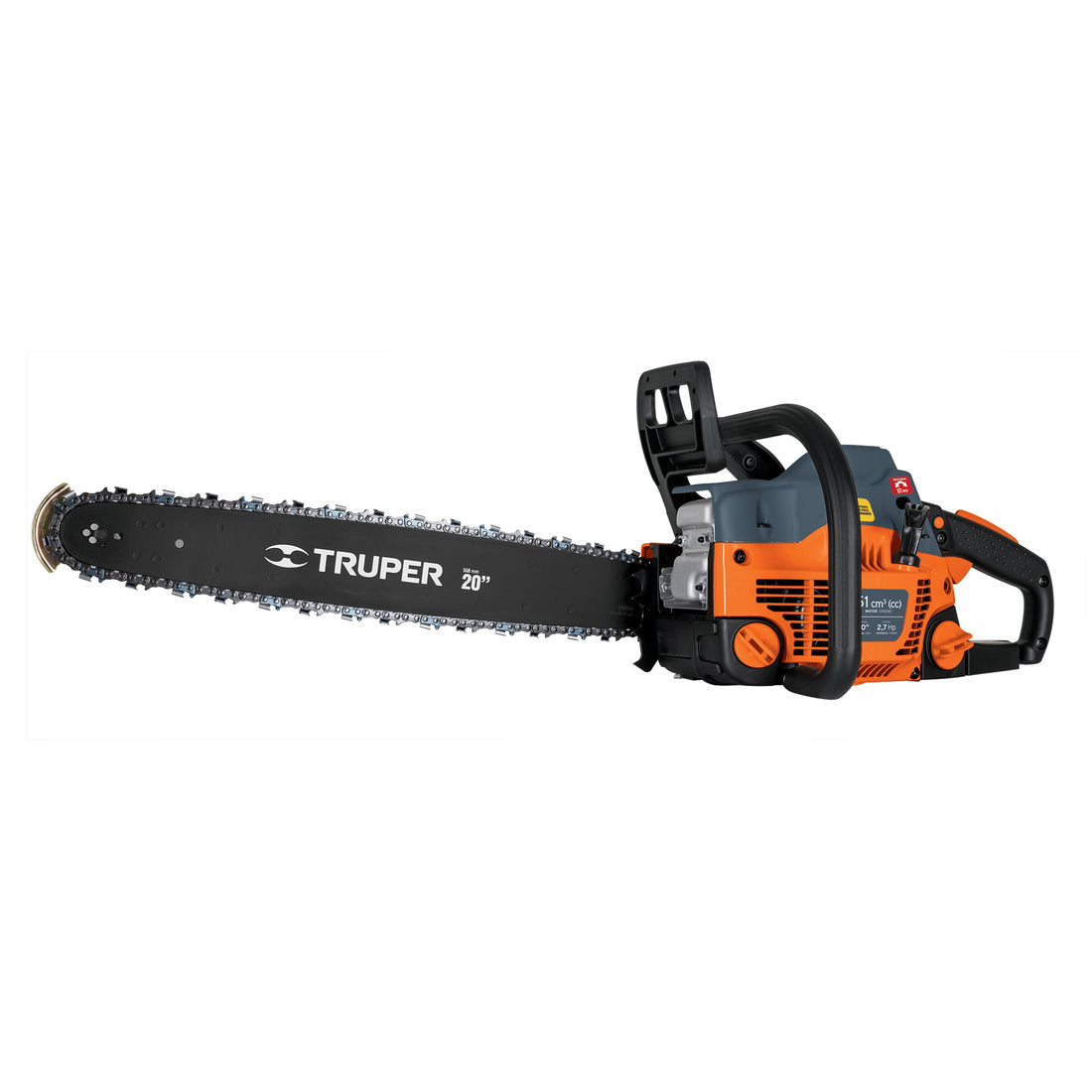 Motosierra 51 cc a gasolina con barra de 20", TRUPER