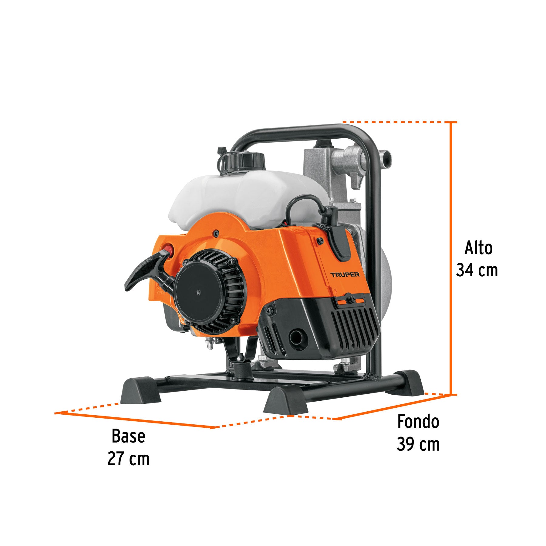 Motobomba autocebante 1"x1", gasolina 2HP, agrícola, TRUPER