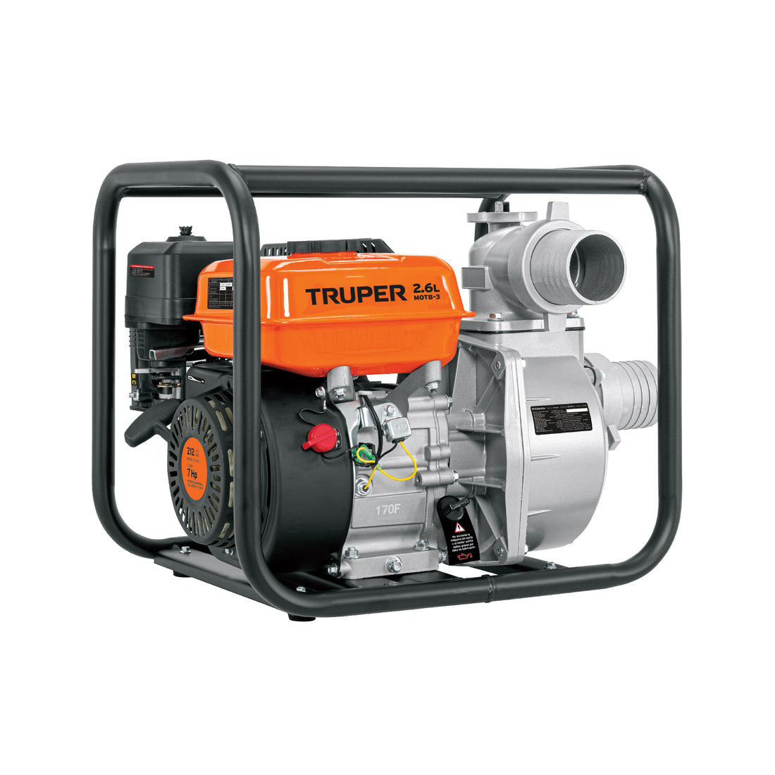 Motobomba autocebante 3"x3", gasolina 7HP, agrícola, TRUPER