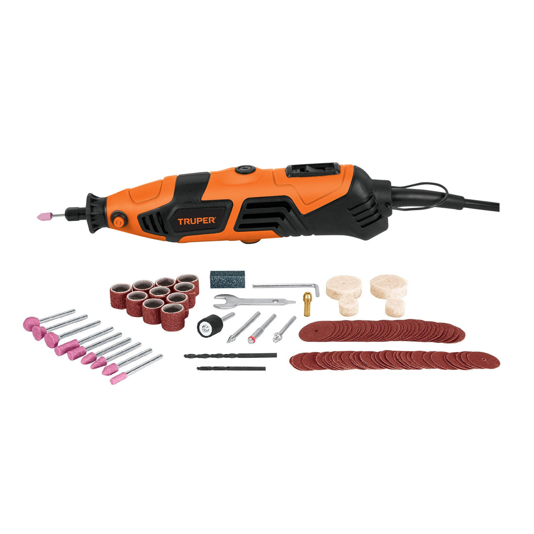 Herramienta rotativa 150W con 97 accesorios, TRUPER PRO
