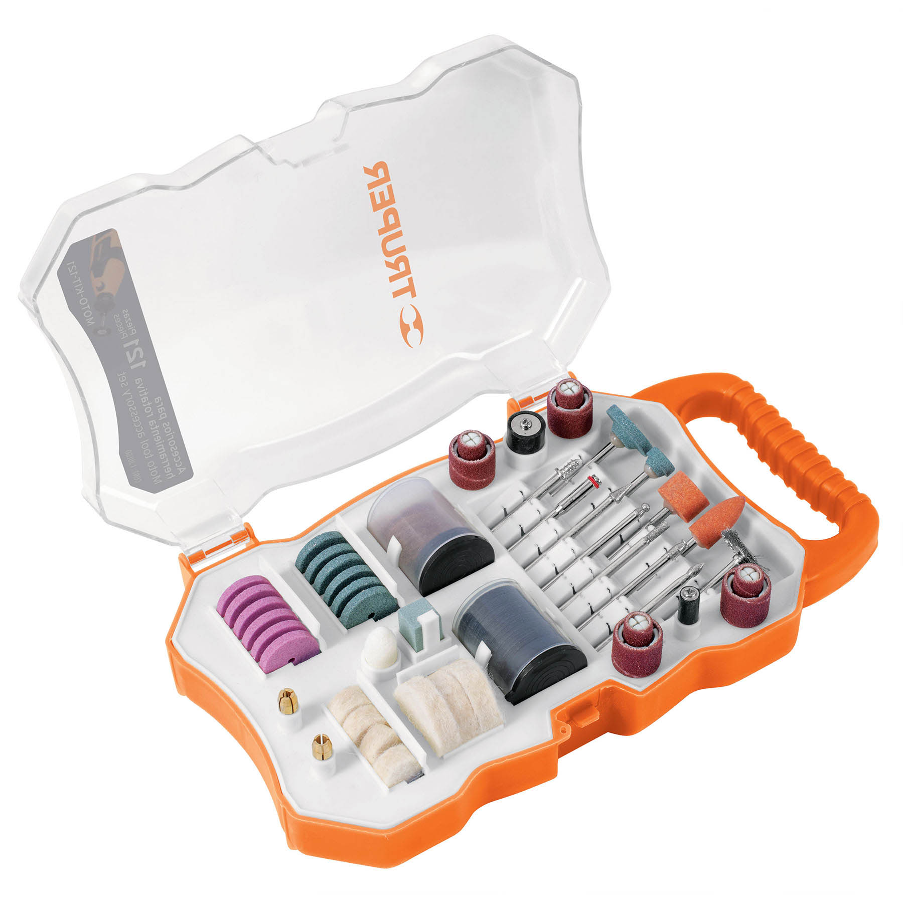 Kit accesorios para herramienta rotativa, 121 piezas, TRUPER