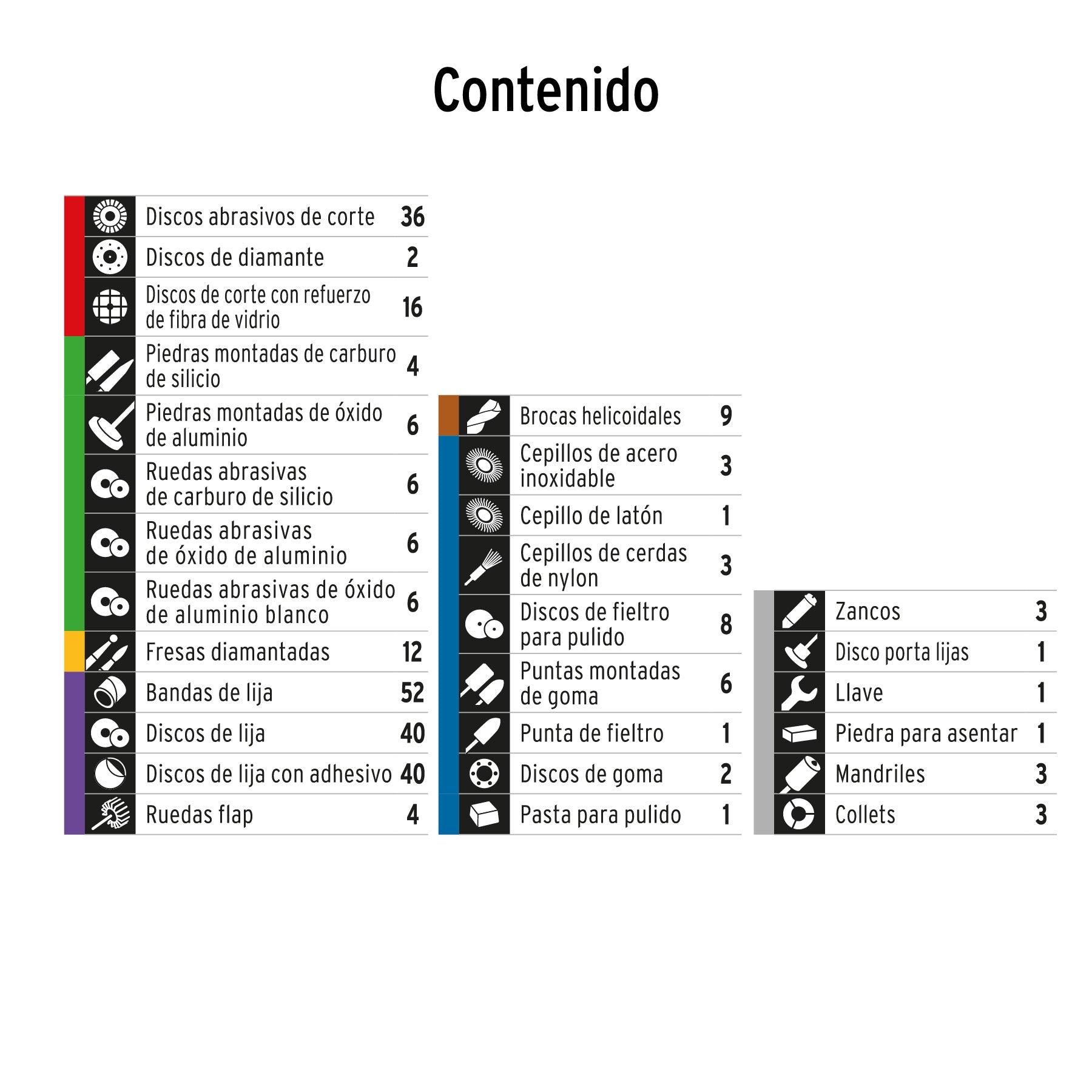 Kit accesorios para herramienta rotativa, 276 piezas, TRUPER