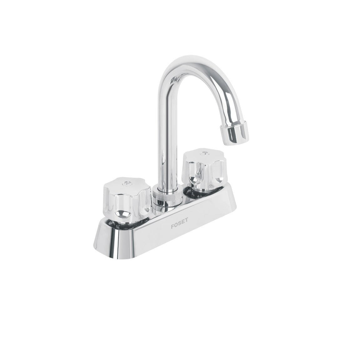 Mezcladora 4" lavabo, ABS, cuello bar, hexagonal, BASIC