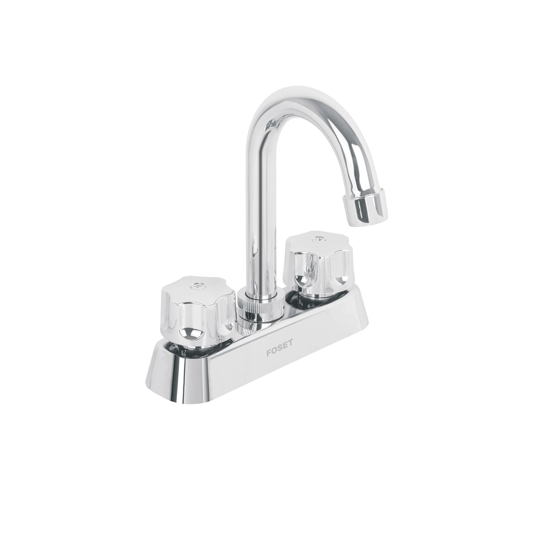 Mezcladora 4" lavabo, ABS, cuello bar, hexagonal, BASIC