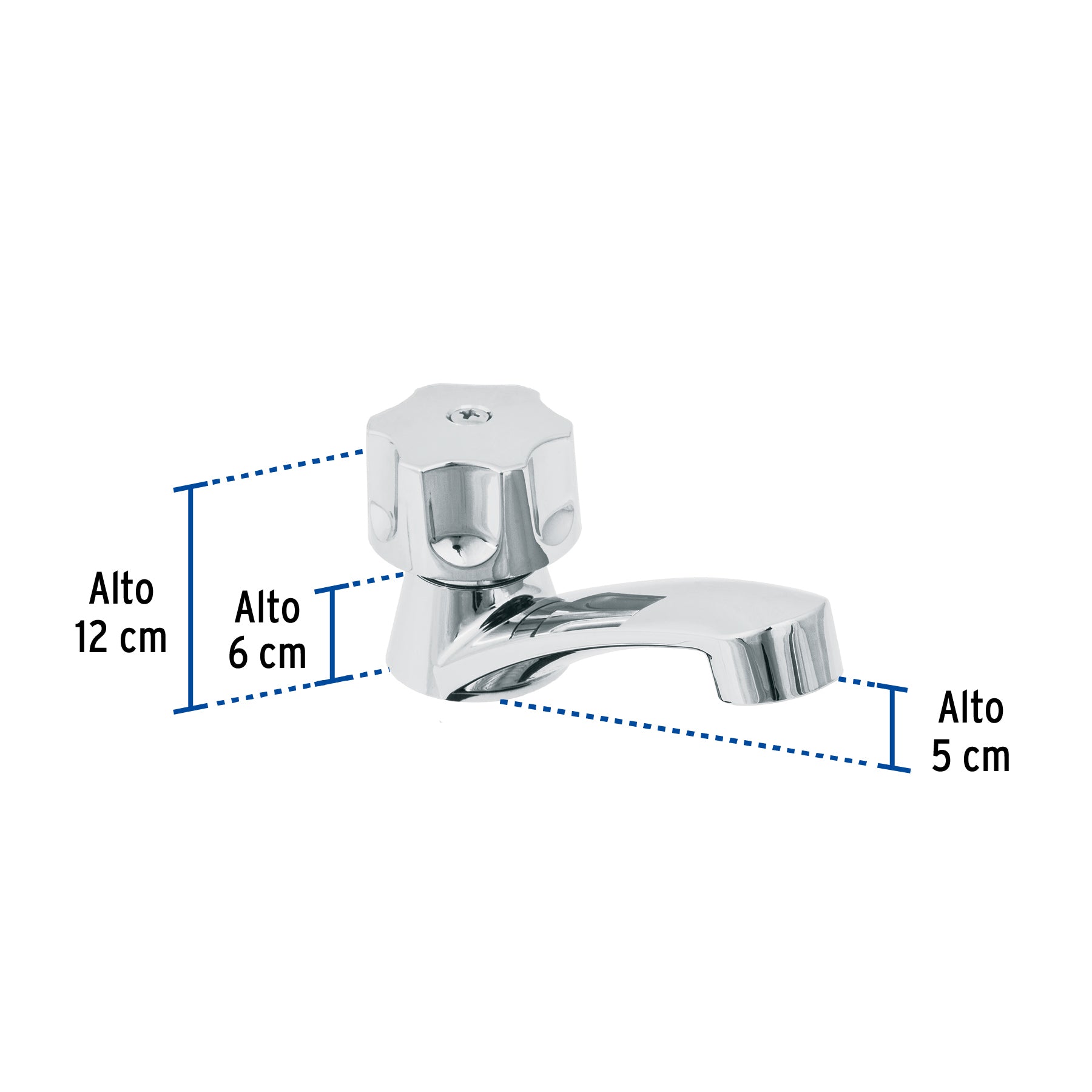 Llave individual lavabo, ABS, hexagonal, BASIC