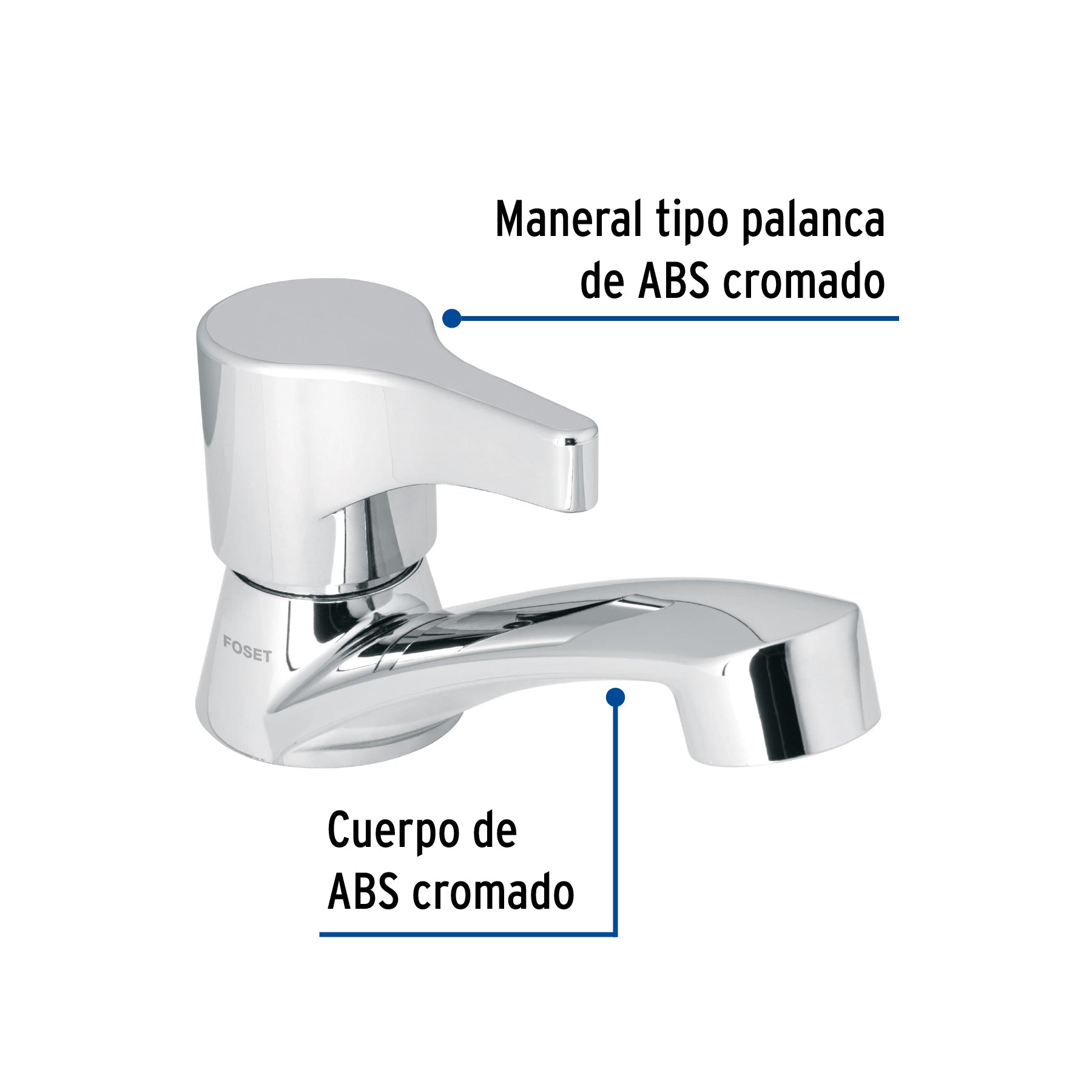 Llave individual lavabo, ABS, palanca, BASIC