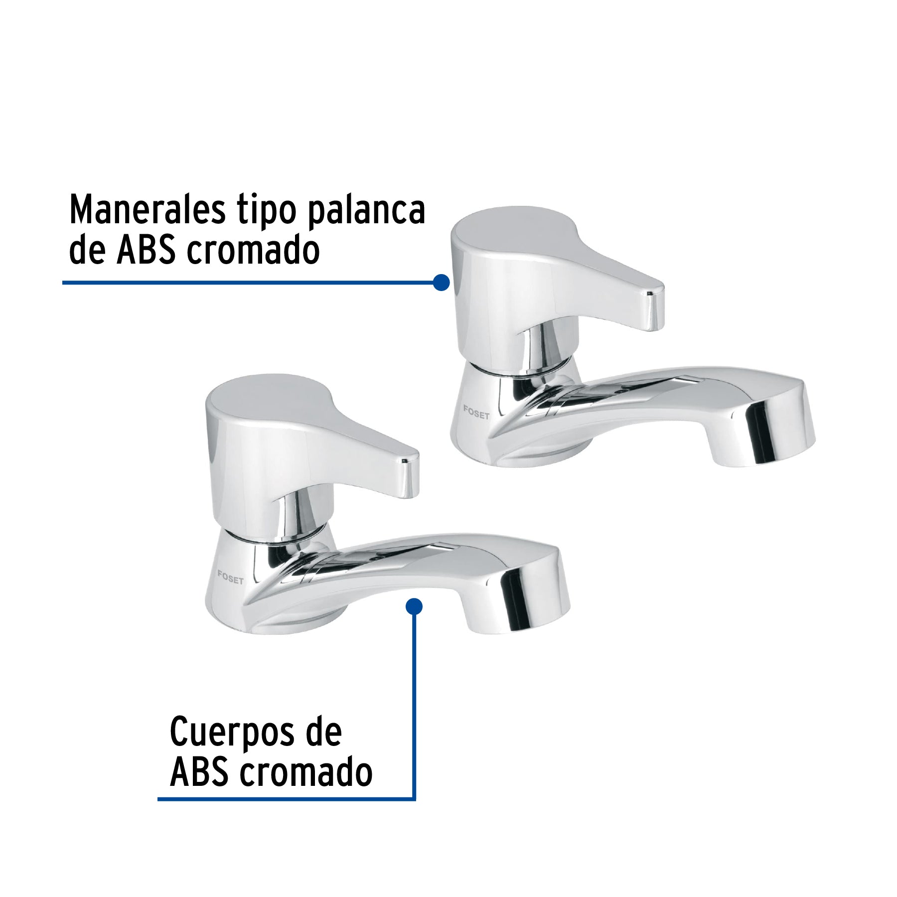 Juego llaves individuales lavabo, ABS, palanca, BASIC