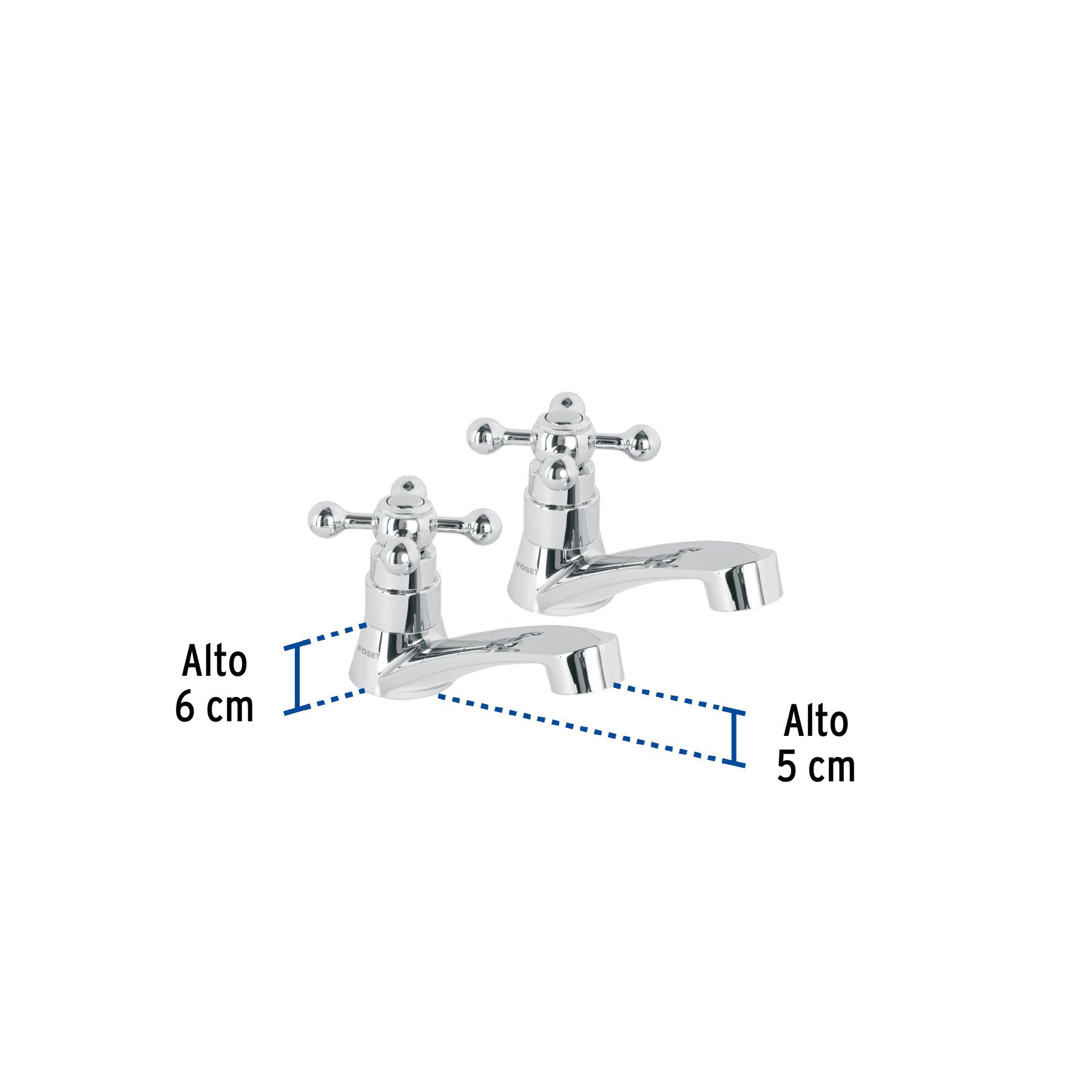 Juego llaves individuales lavabo, ABS, cruceta, BASIC