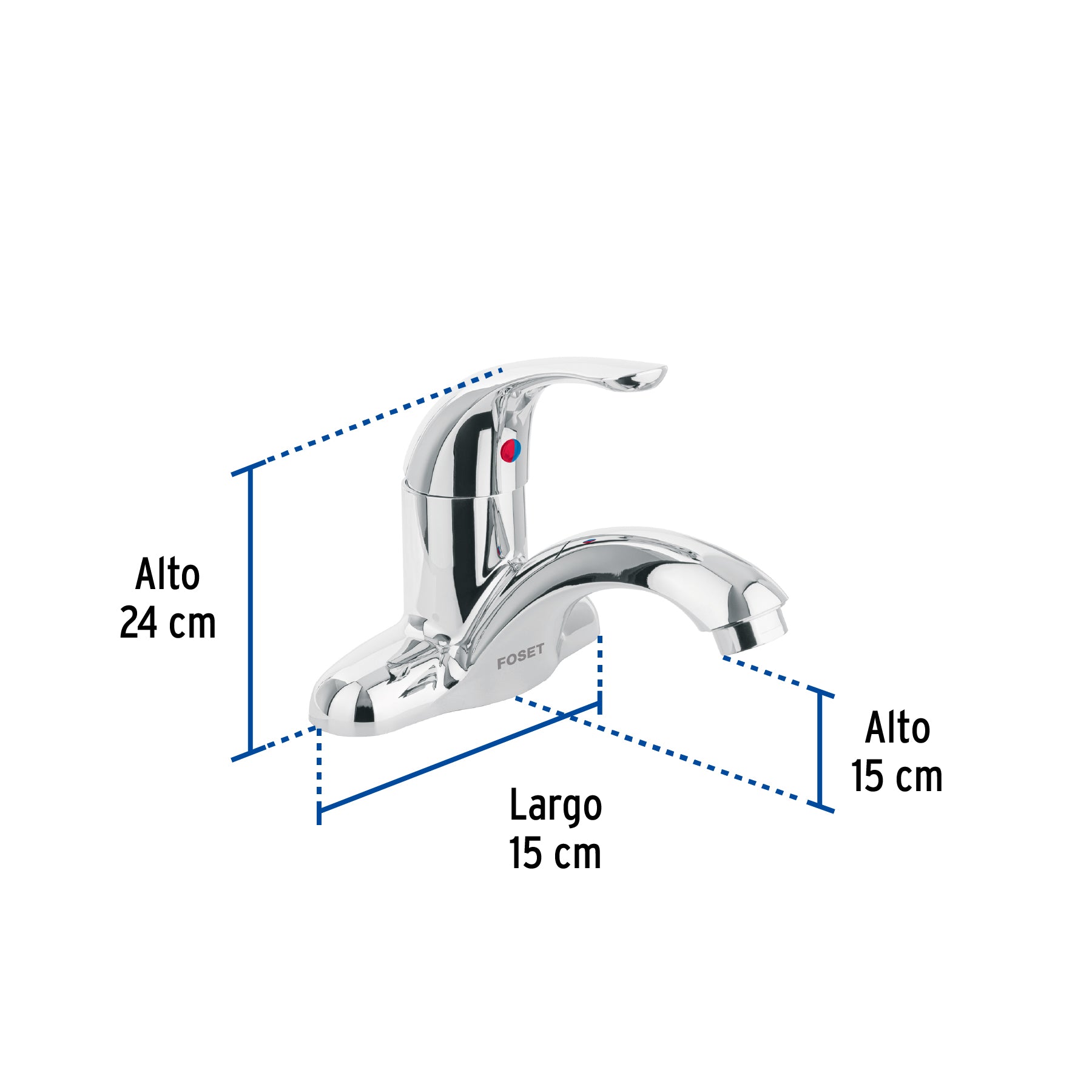 Monomando lavabo, ABS, nariz curva, BASIC