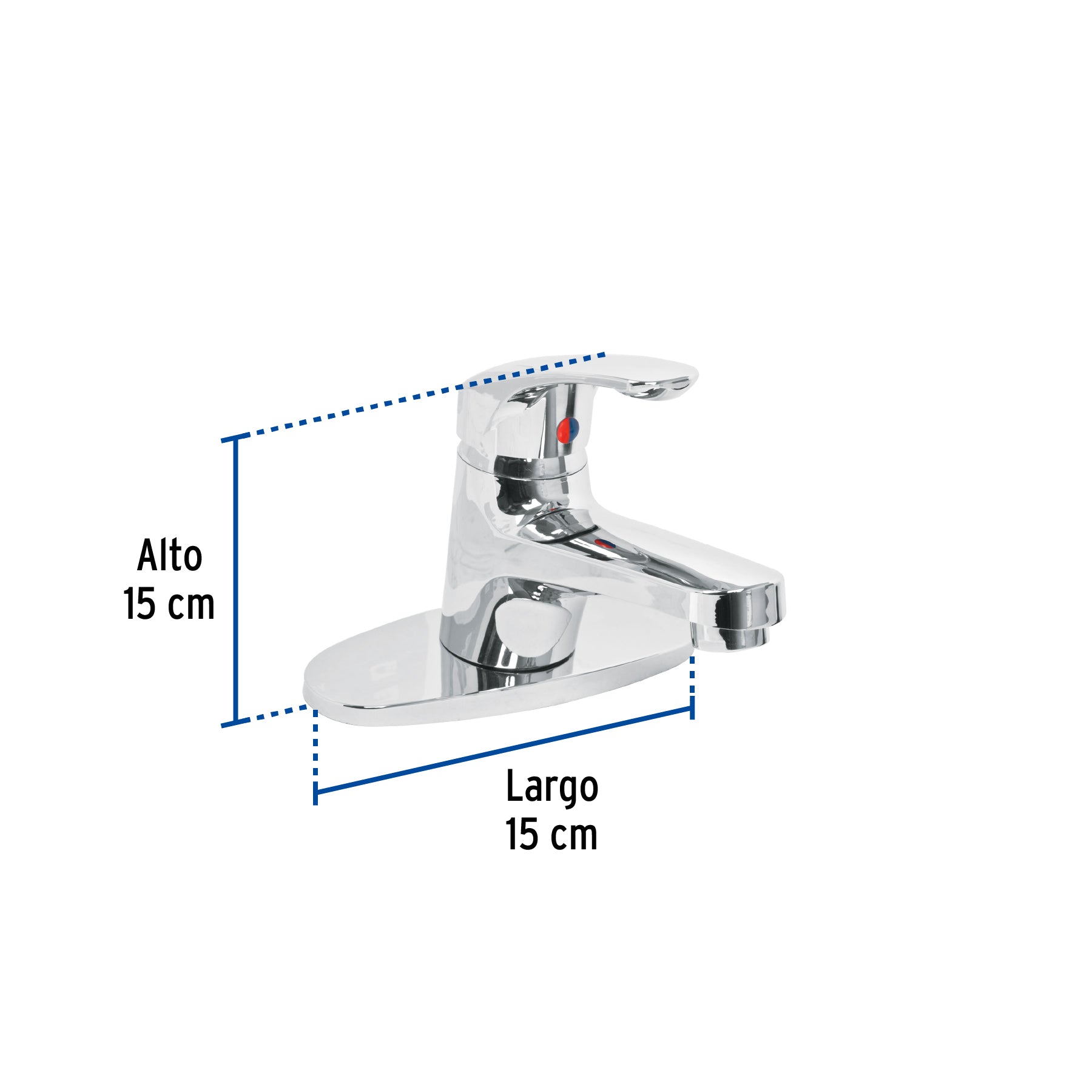 Monomando lavabo, ABS, nariz recta, con cubierta, BASIC