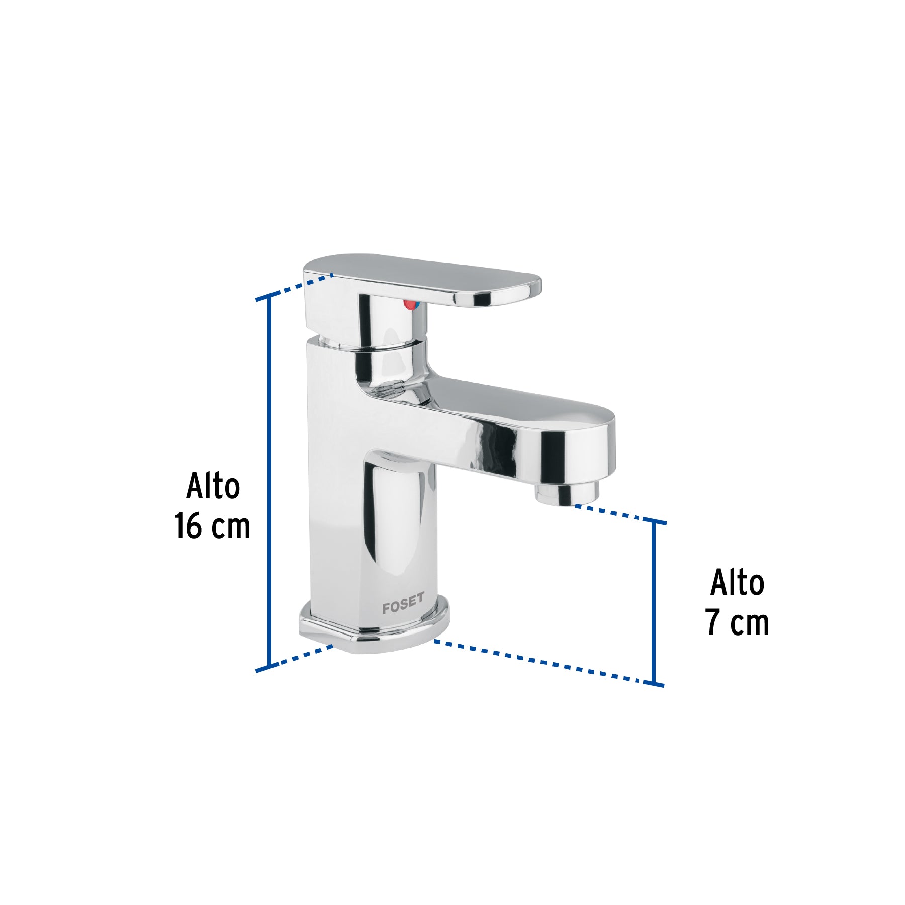 Monomando lavabo, ABS, nariz recta, BASIC