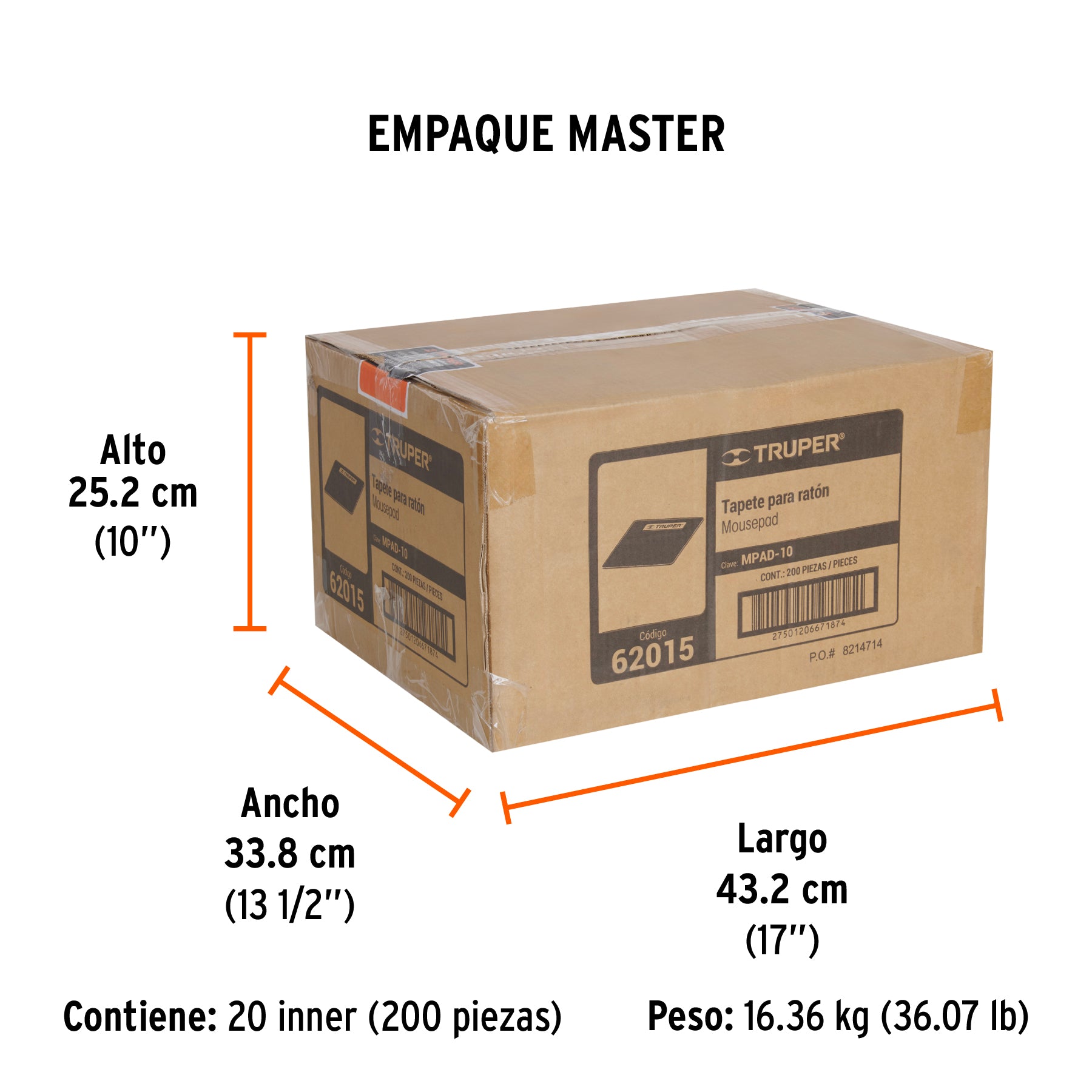 Mouse pad, TRUPER - Empaque
