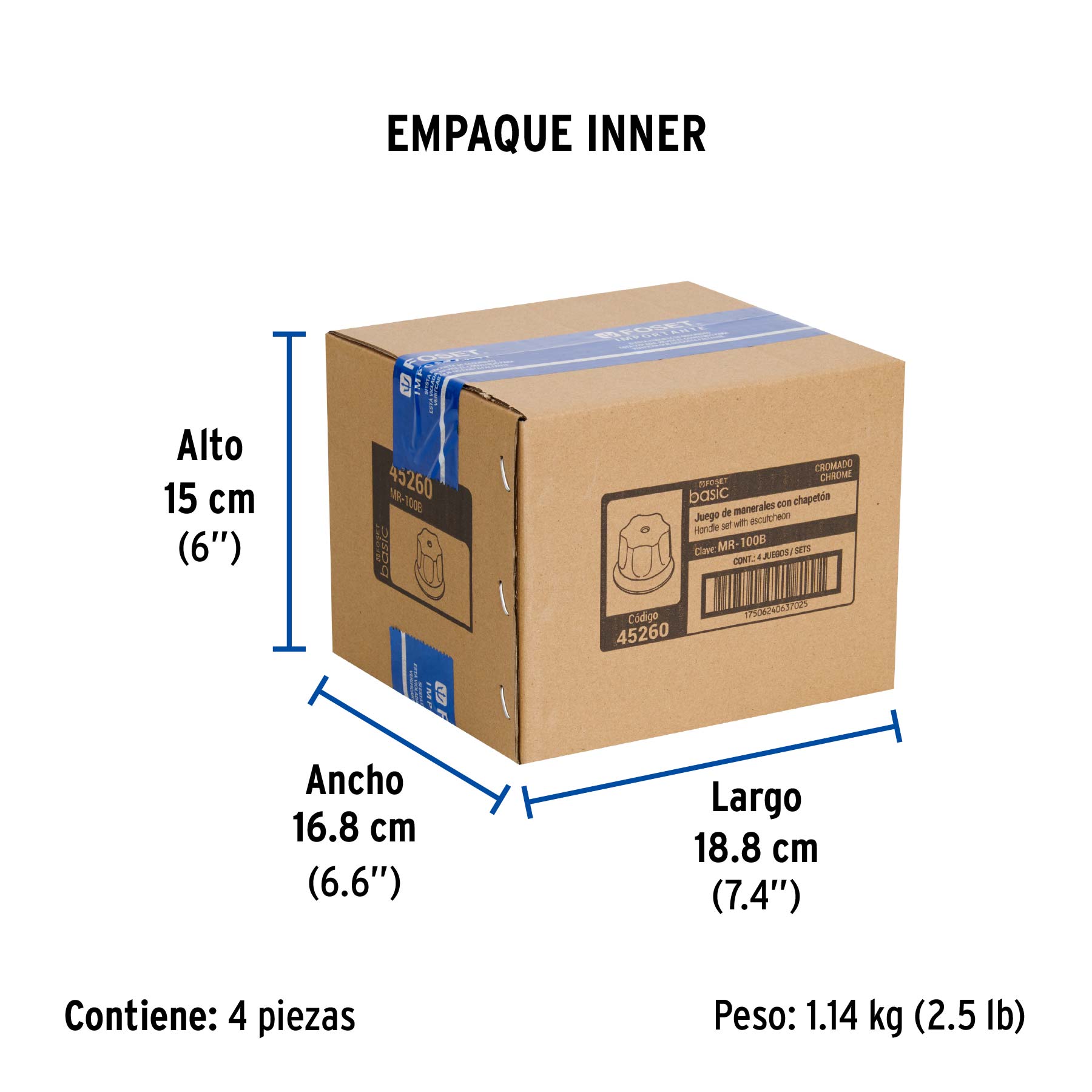 Juego de 2 manerales metálicos para regadera, en blíster - Empaque