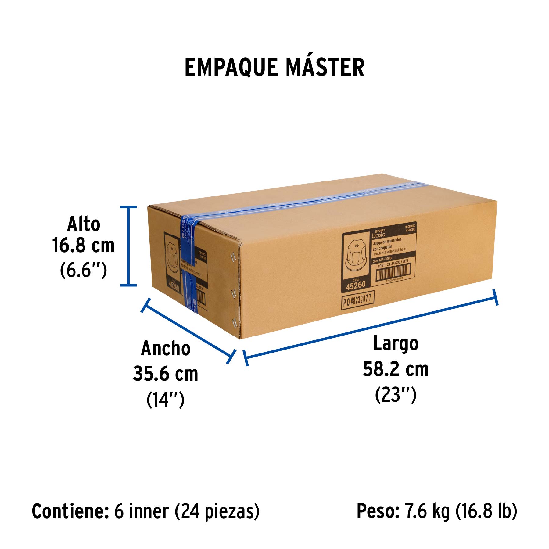 Juego de 2 manerales metálicos para regadera, en blíster - Empaque