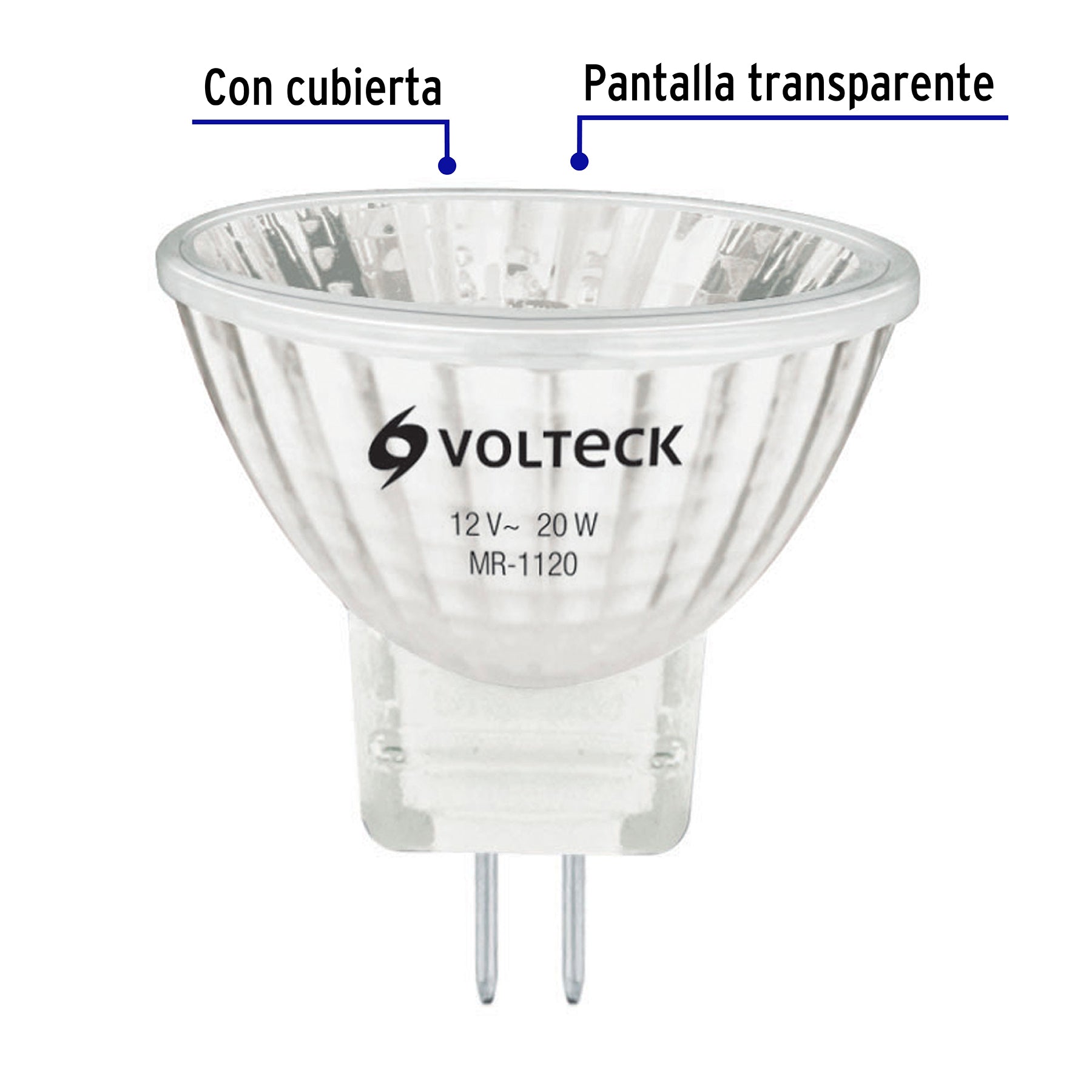 Lámpara de halógeno 20 W tipo MR11 en caja, VOLTECK