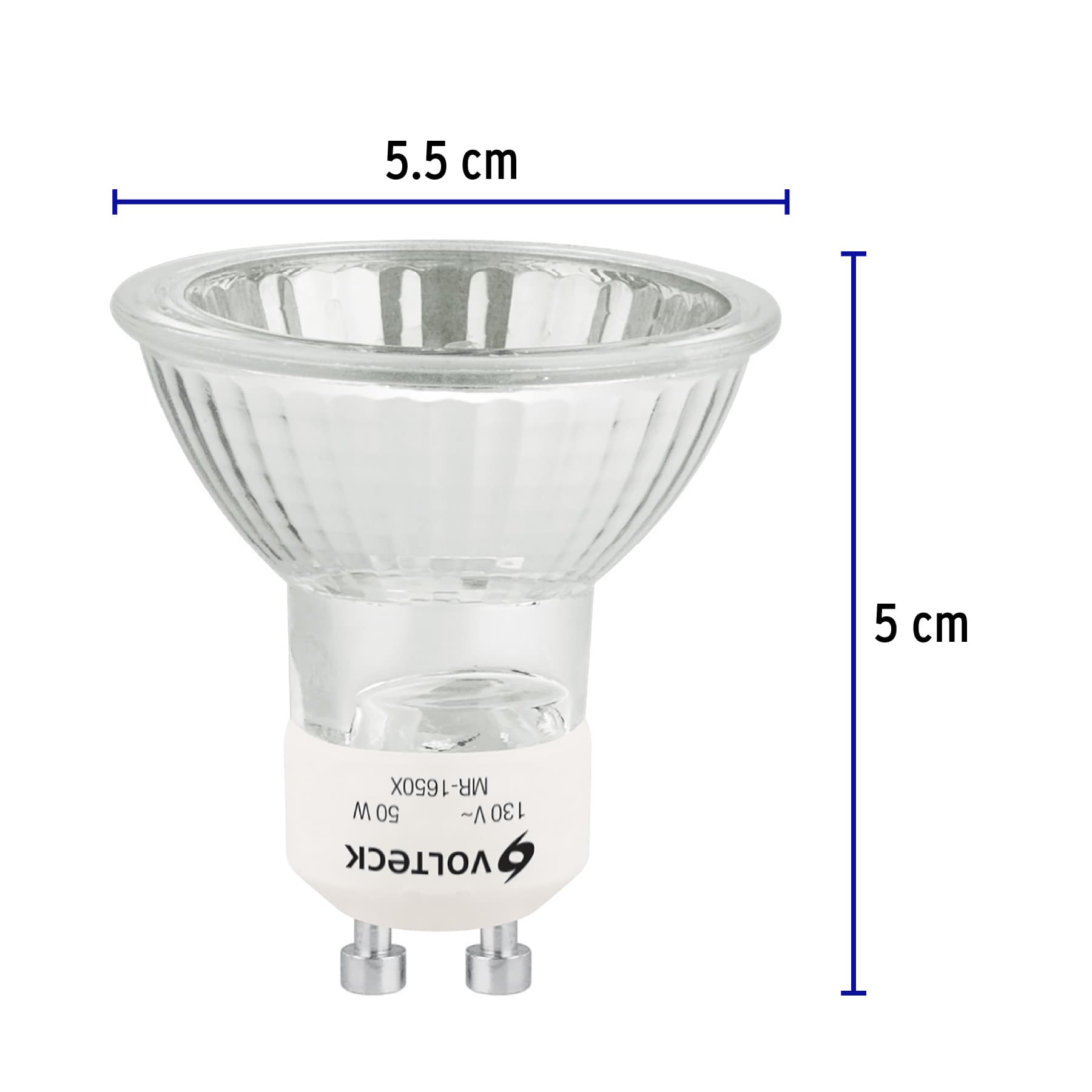 Lámpara de halógeno 50 W tipo MR 16 base GU10, VOLTECK