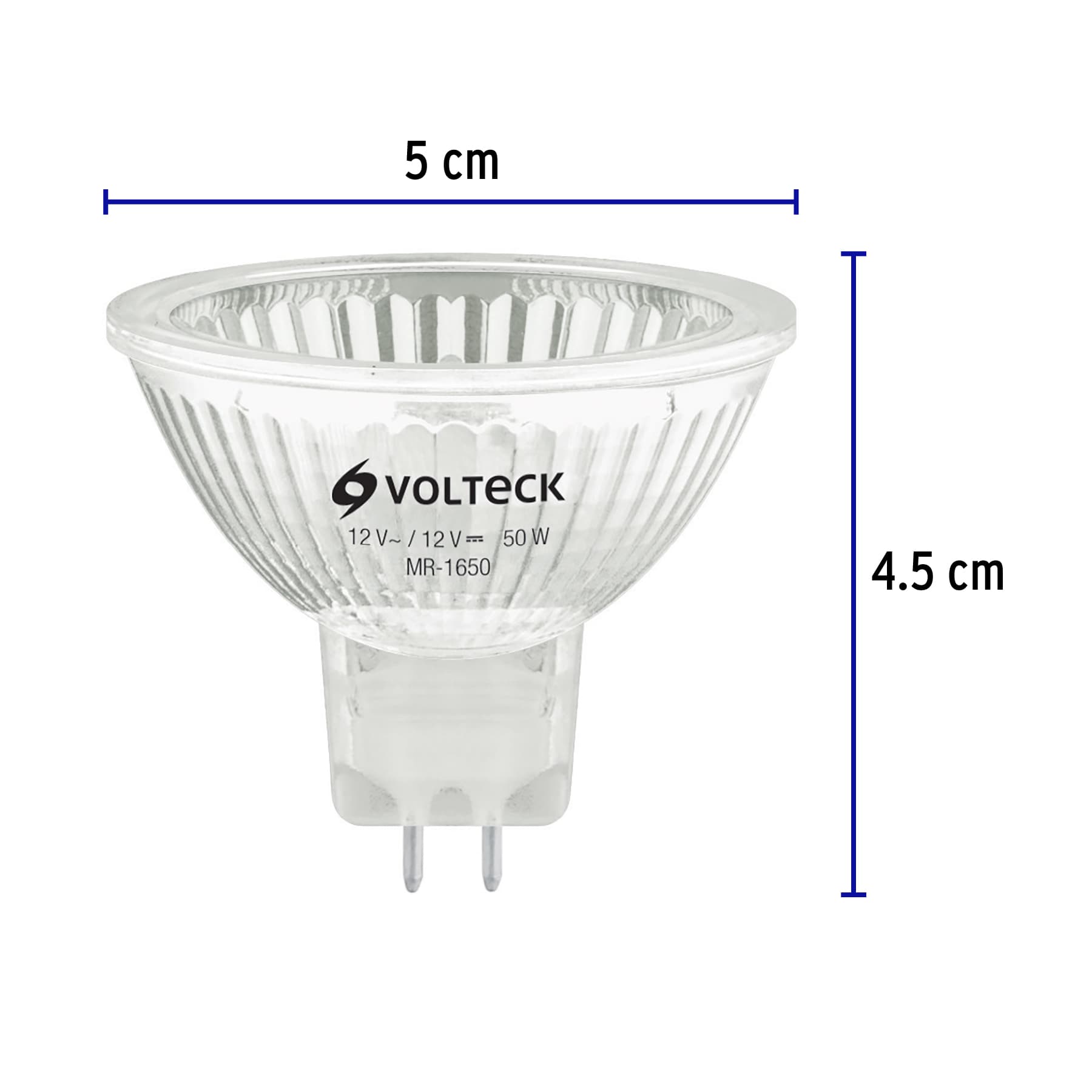 Lámpara de halógeno 50 W tipo MR 16 base GU5.3, VOLTECK