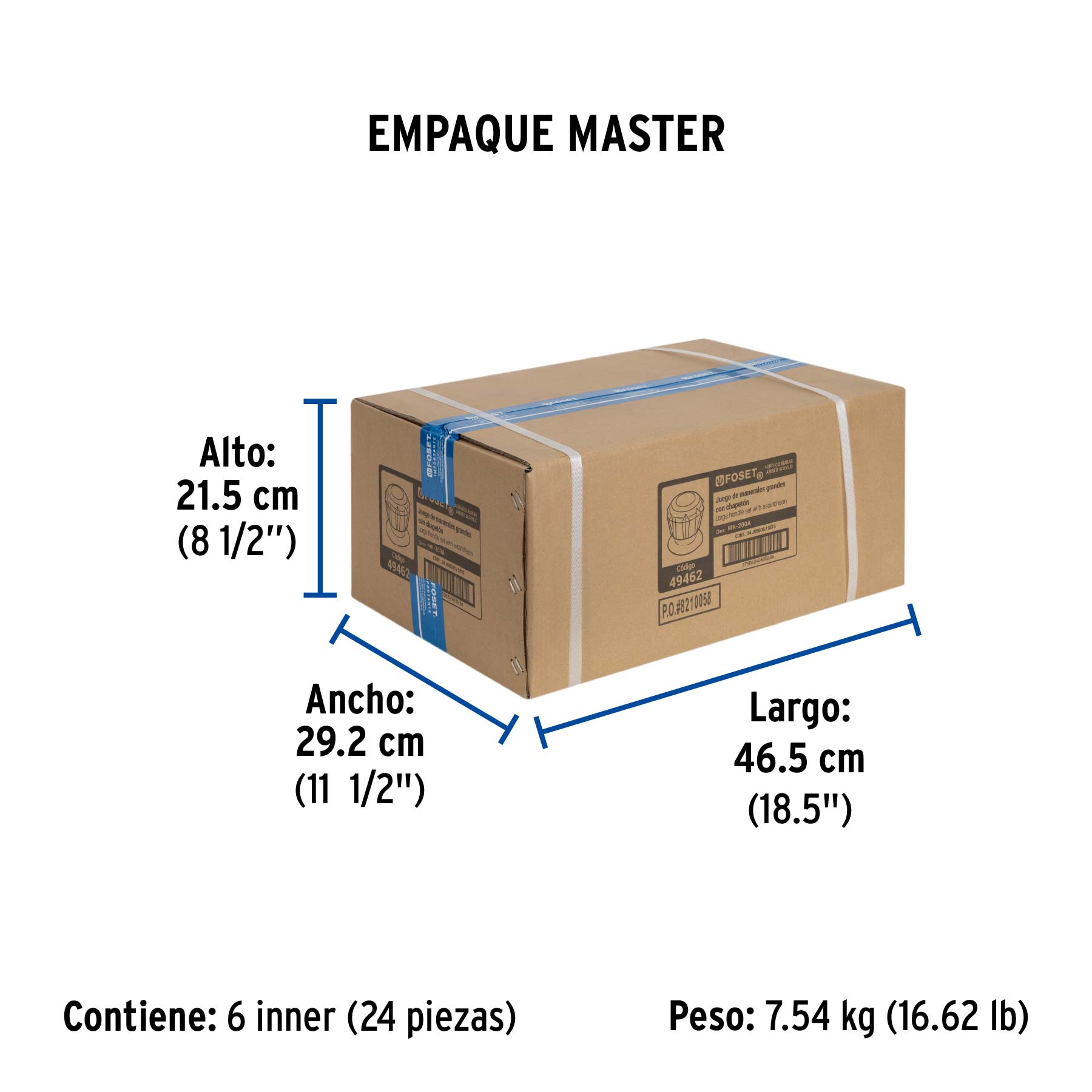 Juego de 2 manerales acrílico ámbar para regadera, BASIC - Empaque