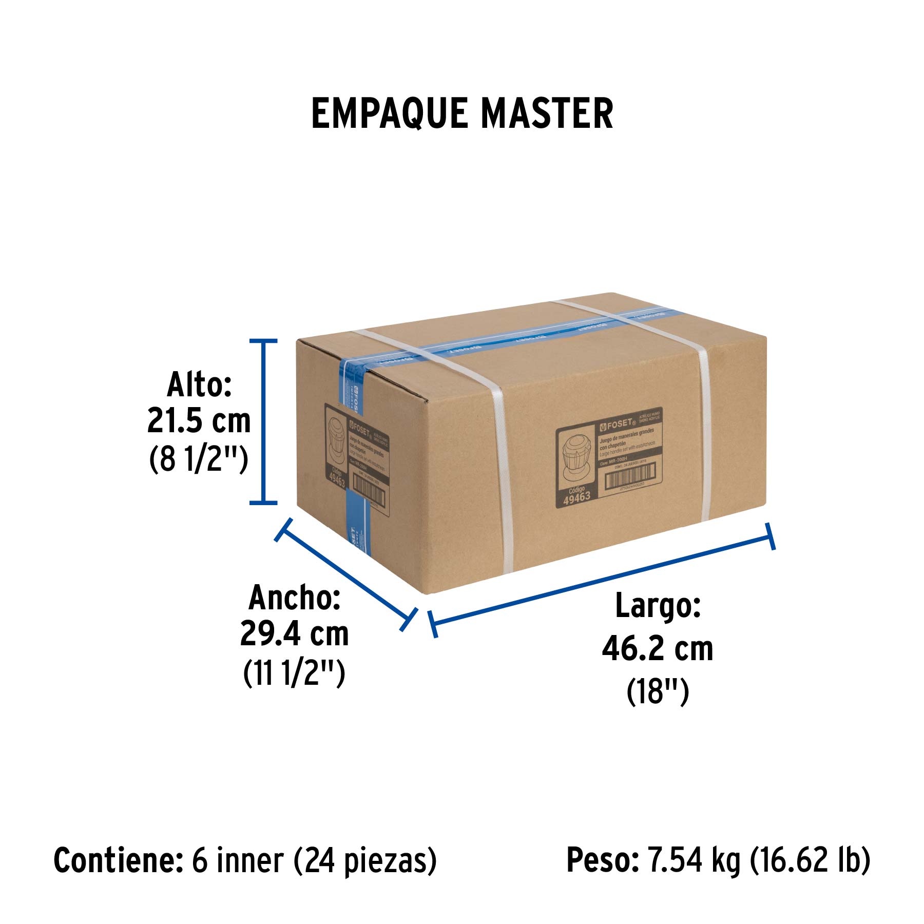 Juego de 2 manerales acrílico humo para regadera, BASIC - Empaque