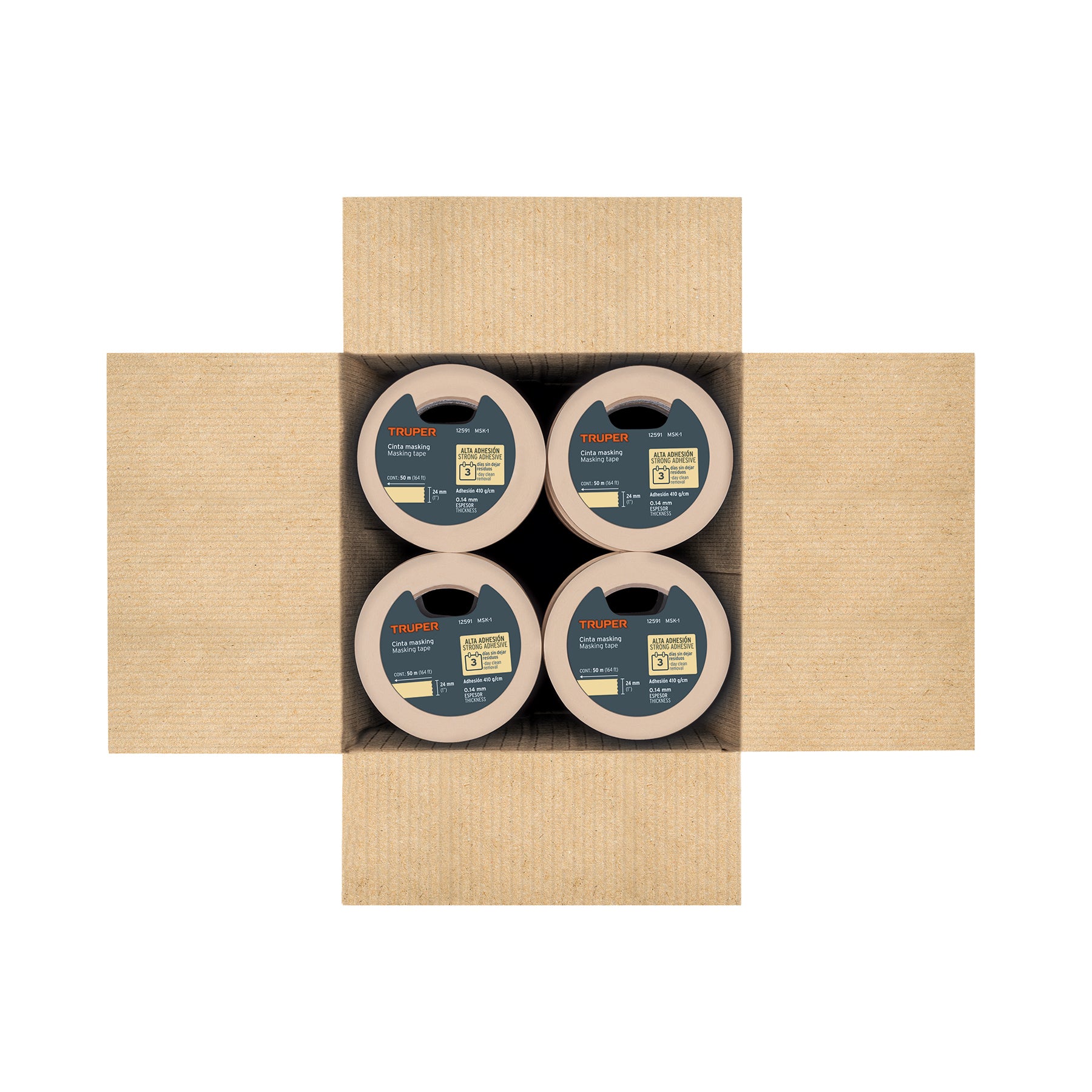 Cinta masking tape de 1" x 50 m, TRUPER