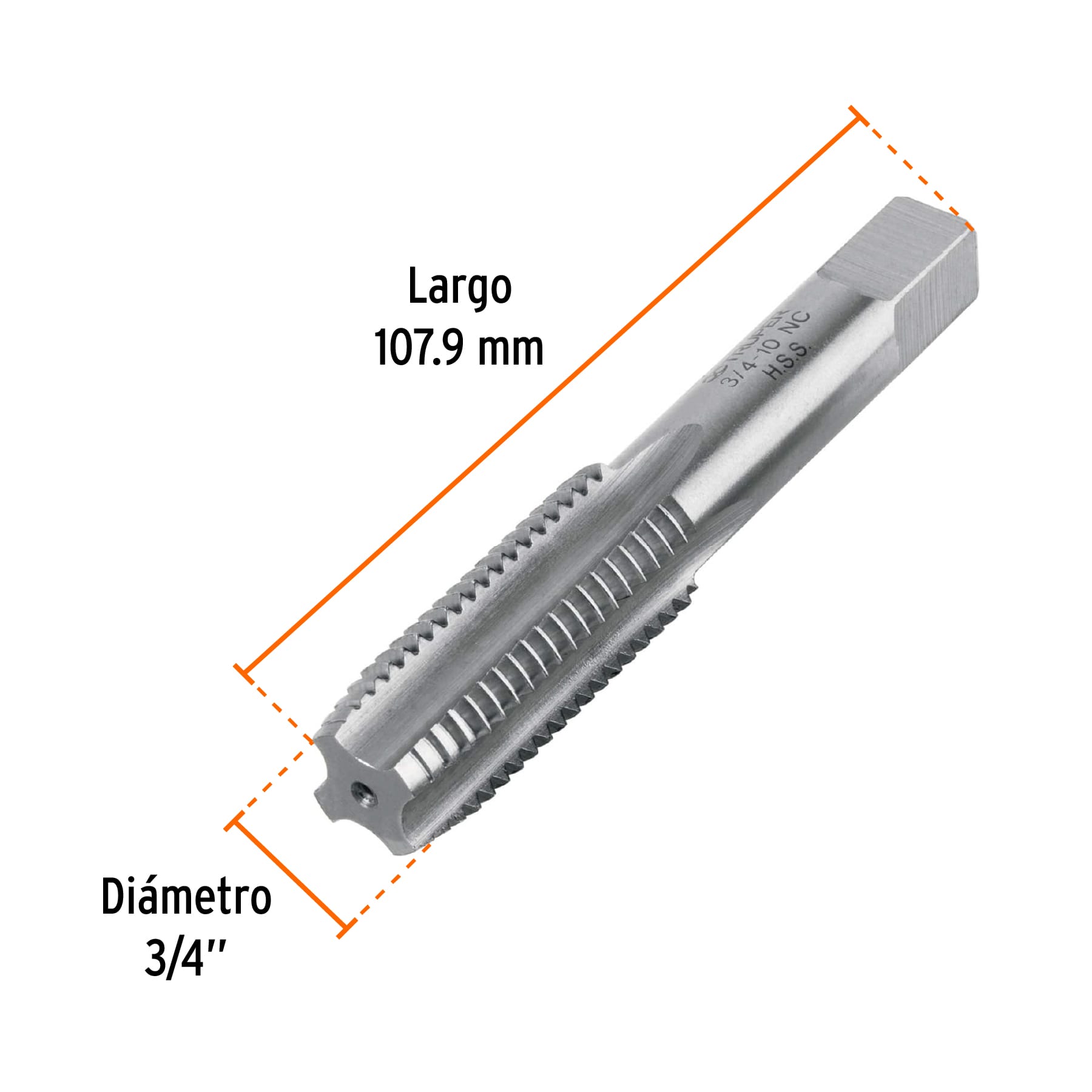 Machuelo semicónico 3/4"x10 UNC, estuche individual, TRUPER