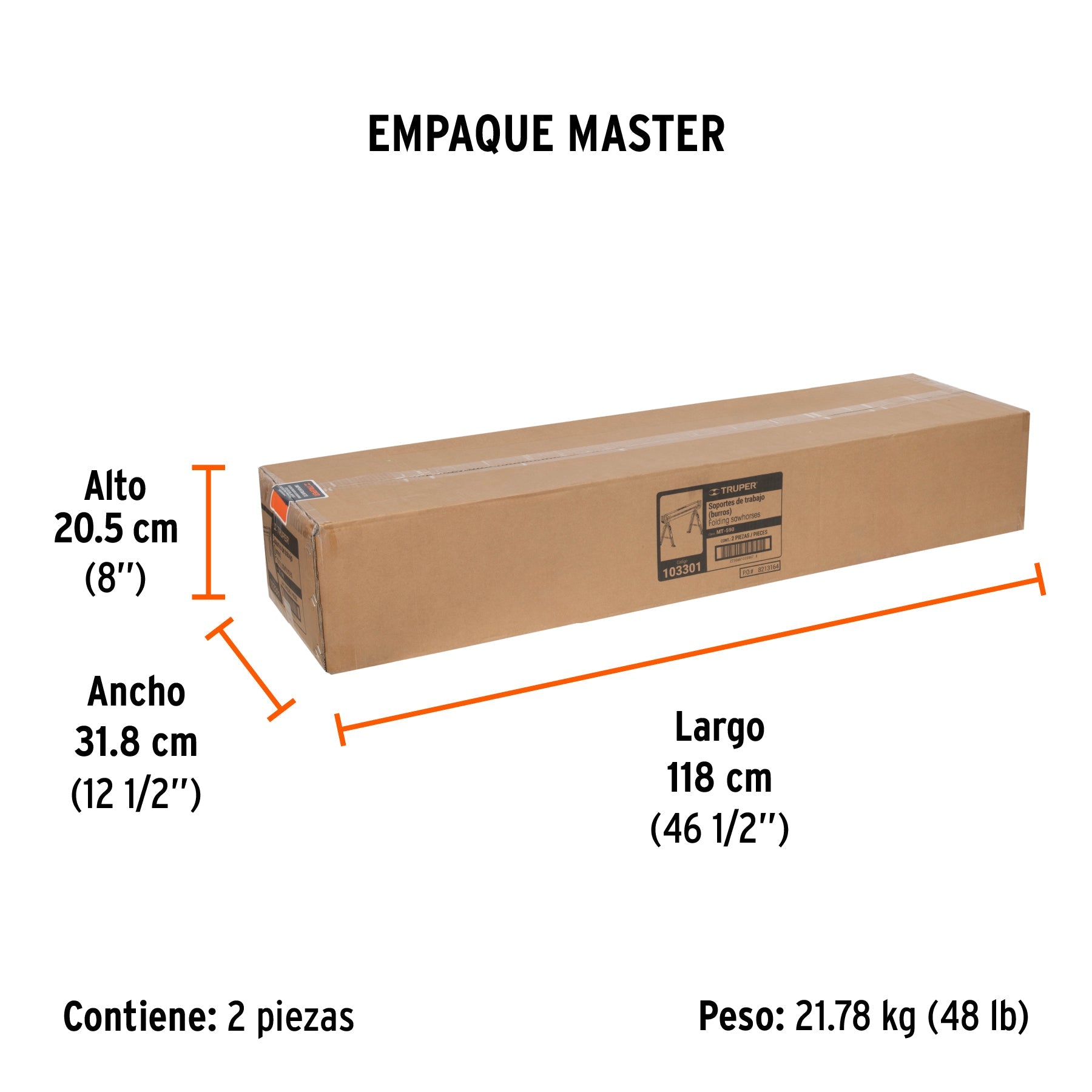 Burro/Mesa de trabajo, multiusos, TRUPER - Empaque