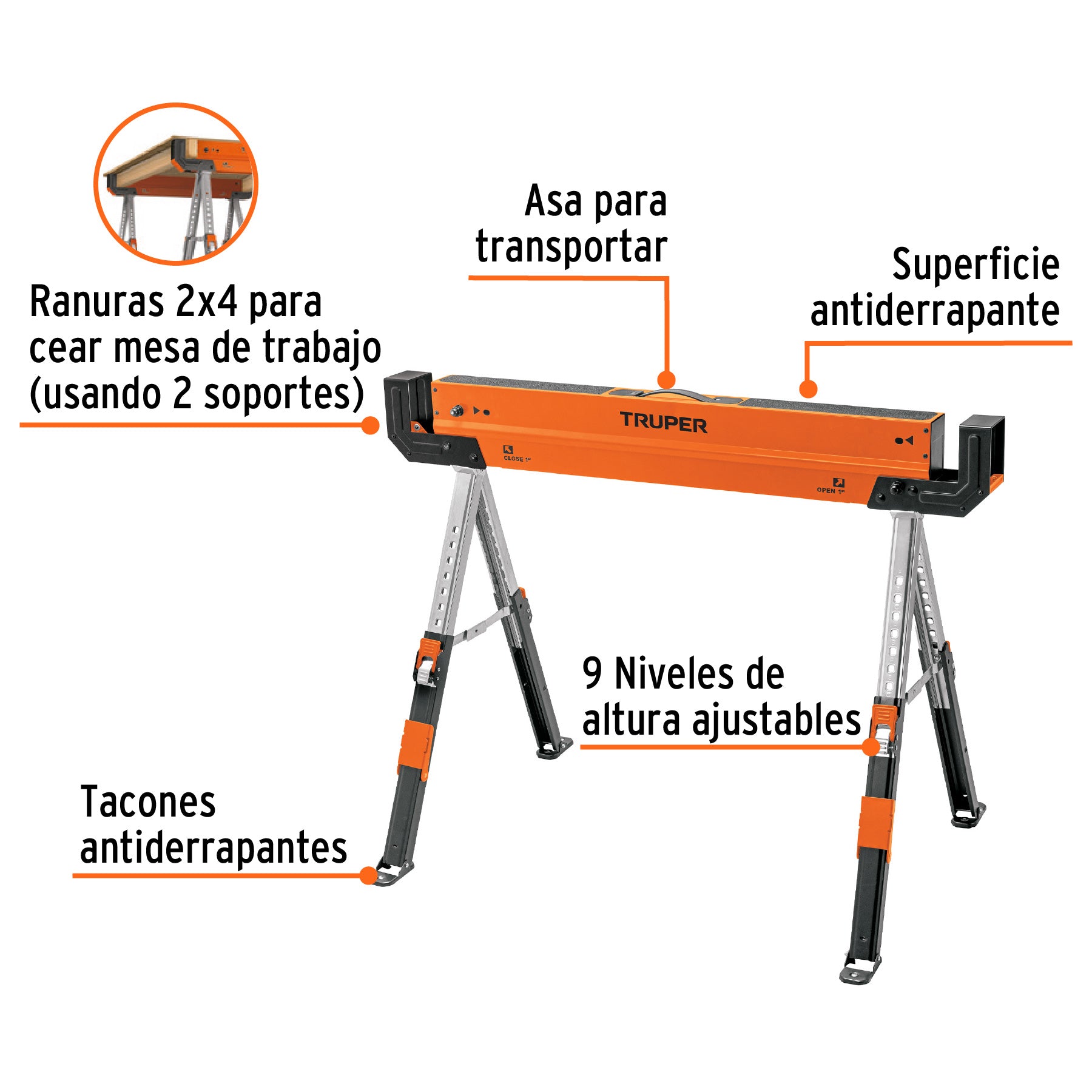 Burro/Mesa de trabajo, multiusos, TRUPER