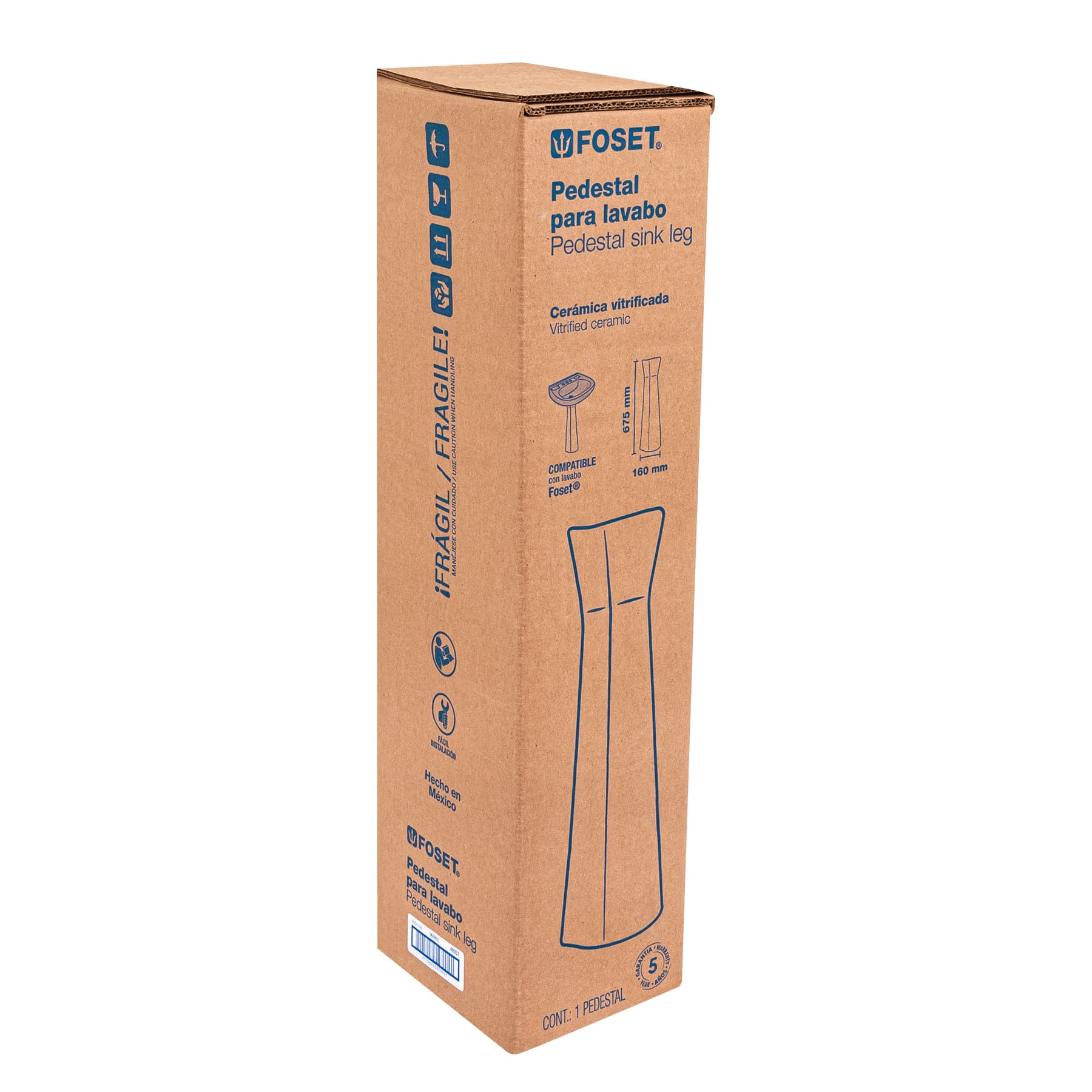 Pedestal de porcelana para lavabo, marfil, FOSET