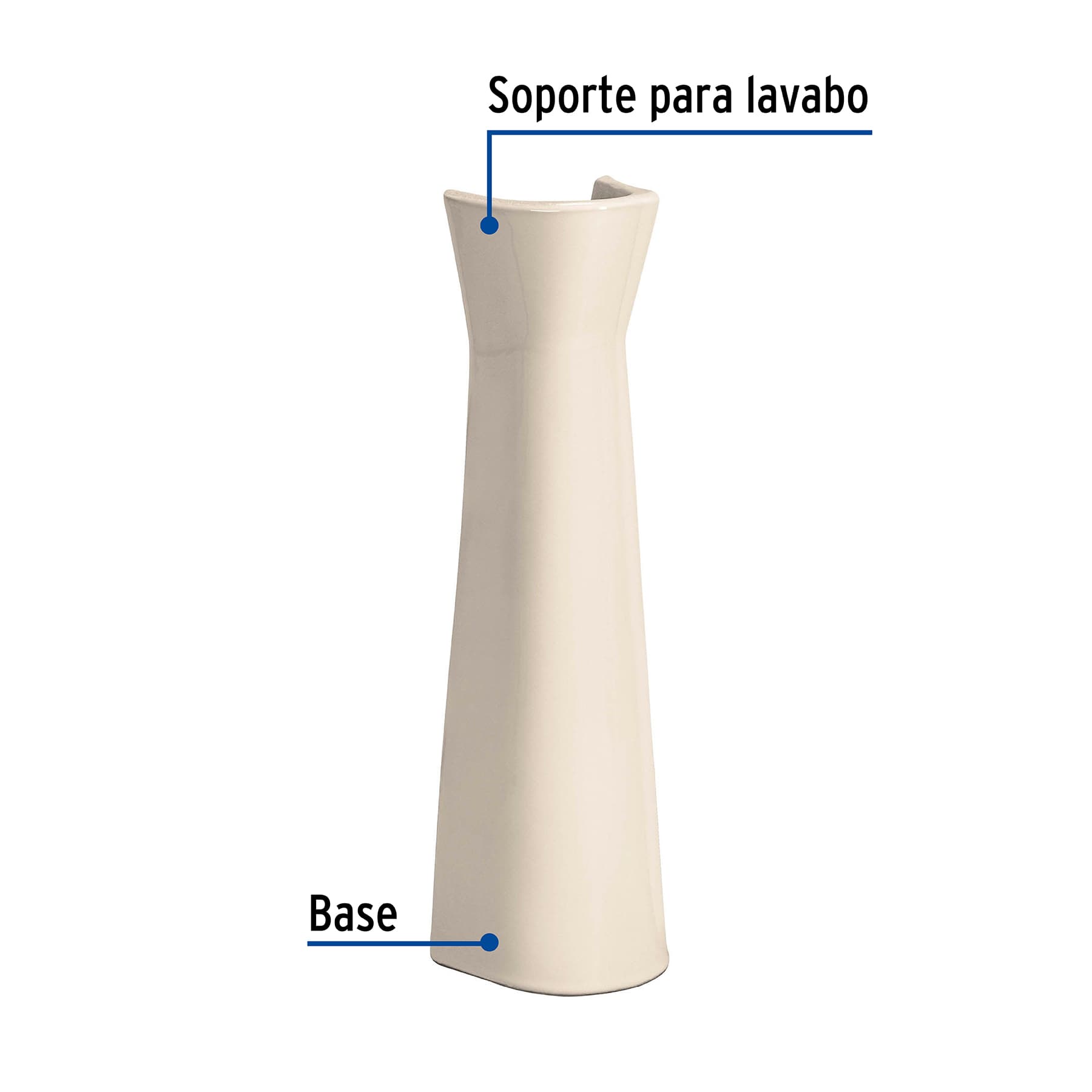 Pedestal de porcelana para lavabo, marfil, FOSET
