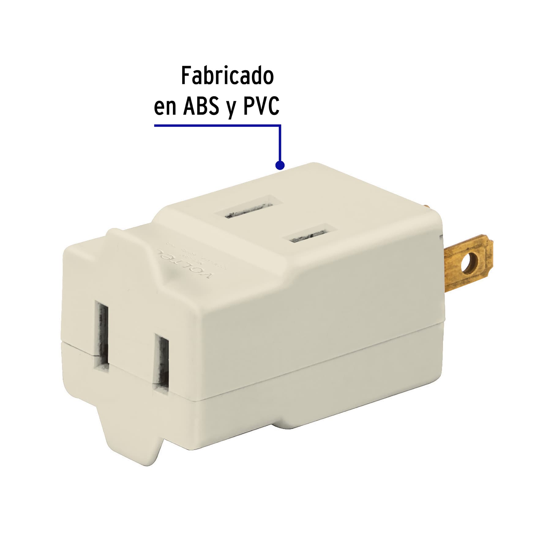 Multicontacto triple, tipo cubo, VOLTECK