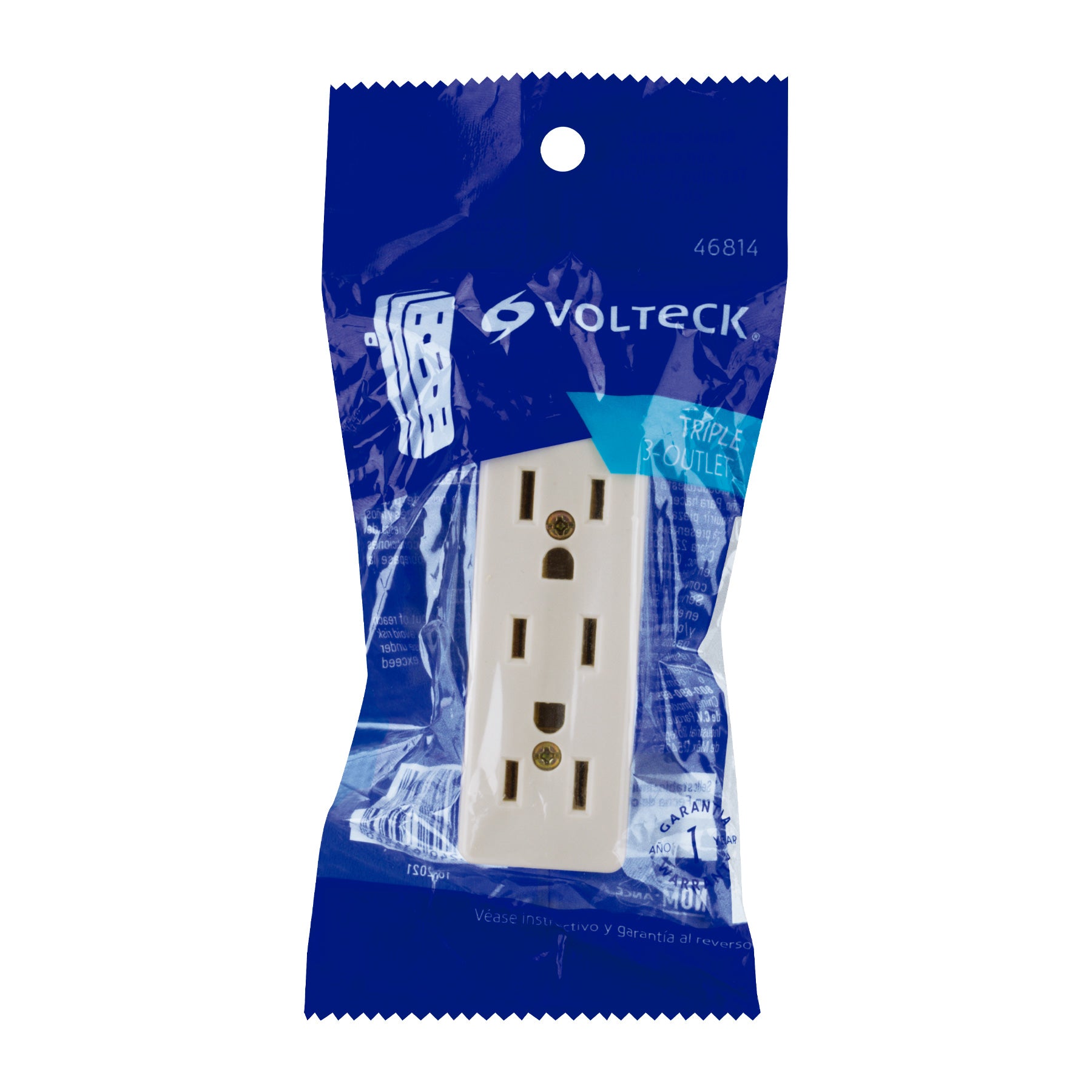 Multicontacto triple, 2 polos + tierra, VOLTECK