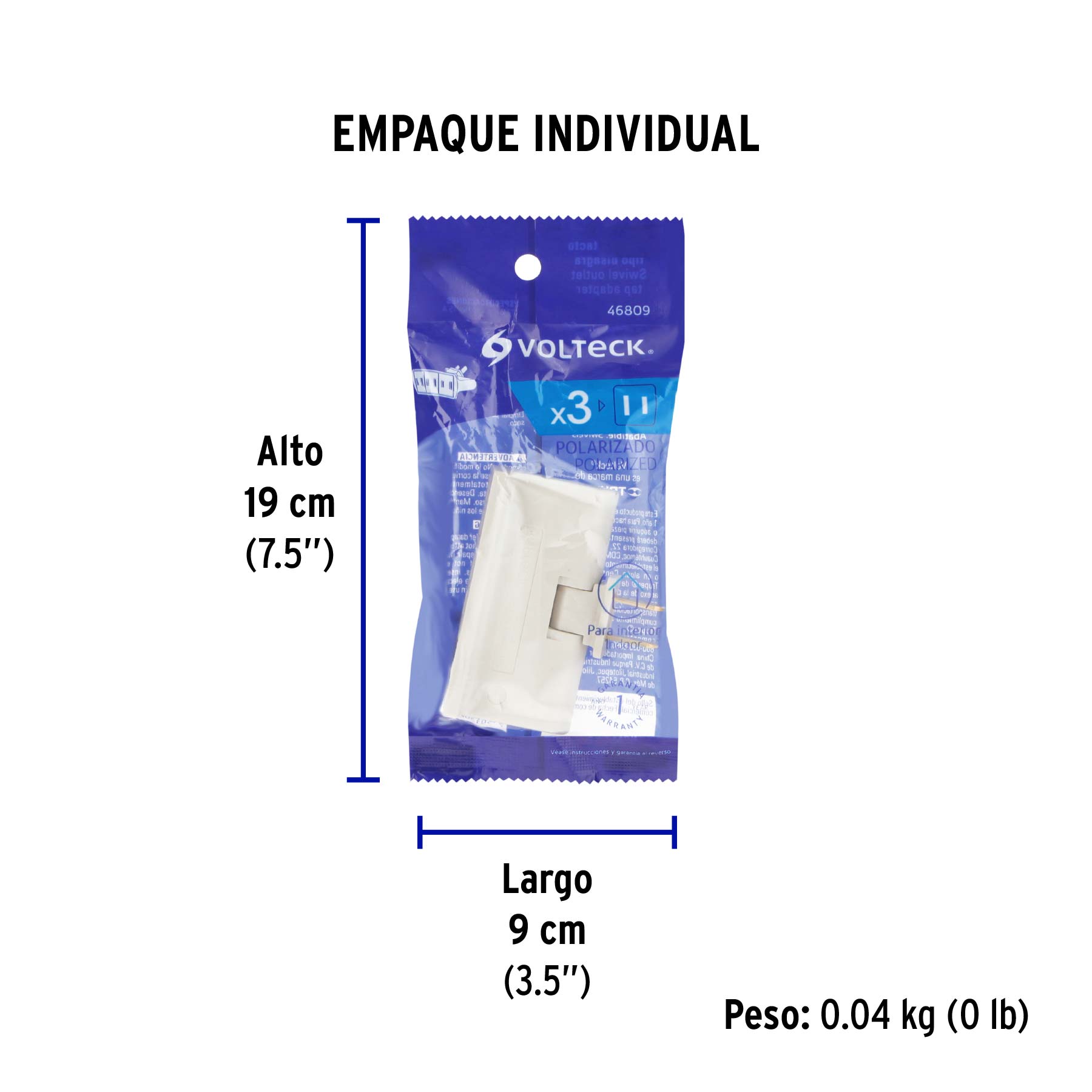 Multicontacto triple, tipo bisagra VOLTECK - Empaque