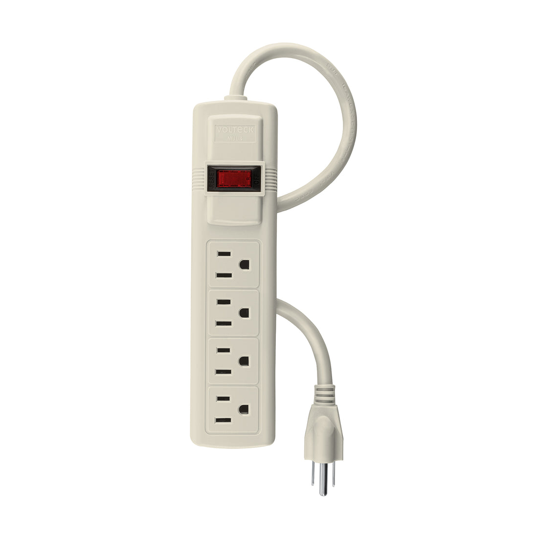 Multicontacto 16 AWG uso rudo con 4 entradas, VOLTECK
