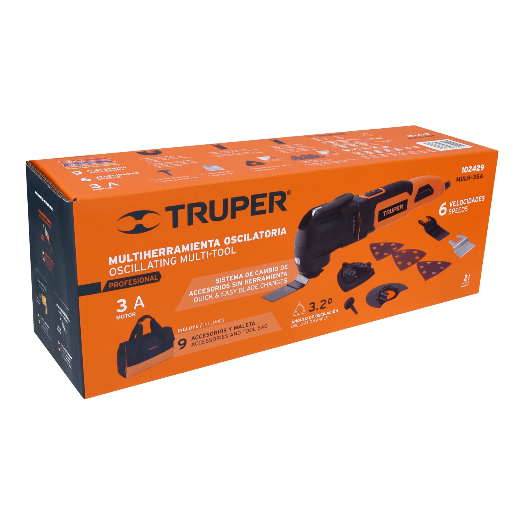 Multiherramienta 350W con 9 accesorios, TRUPER PRO