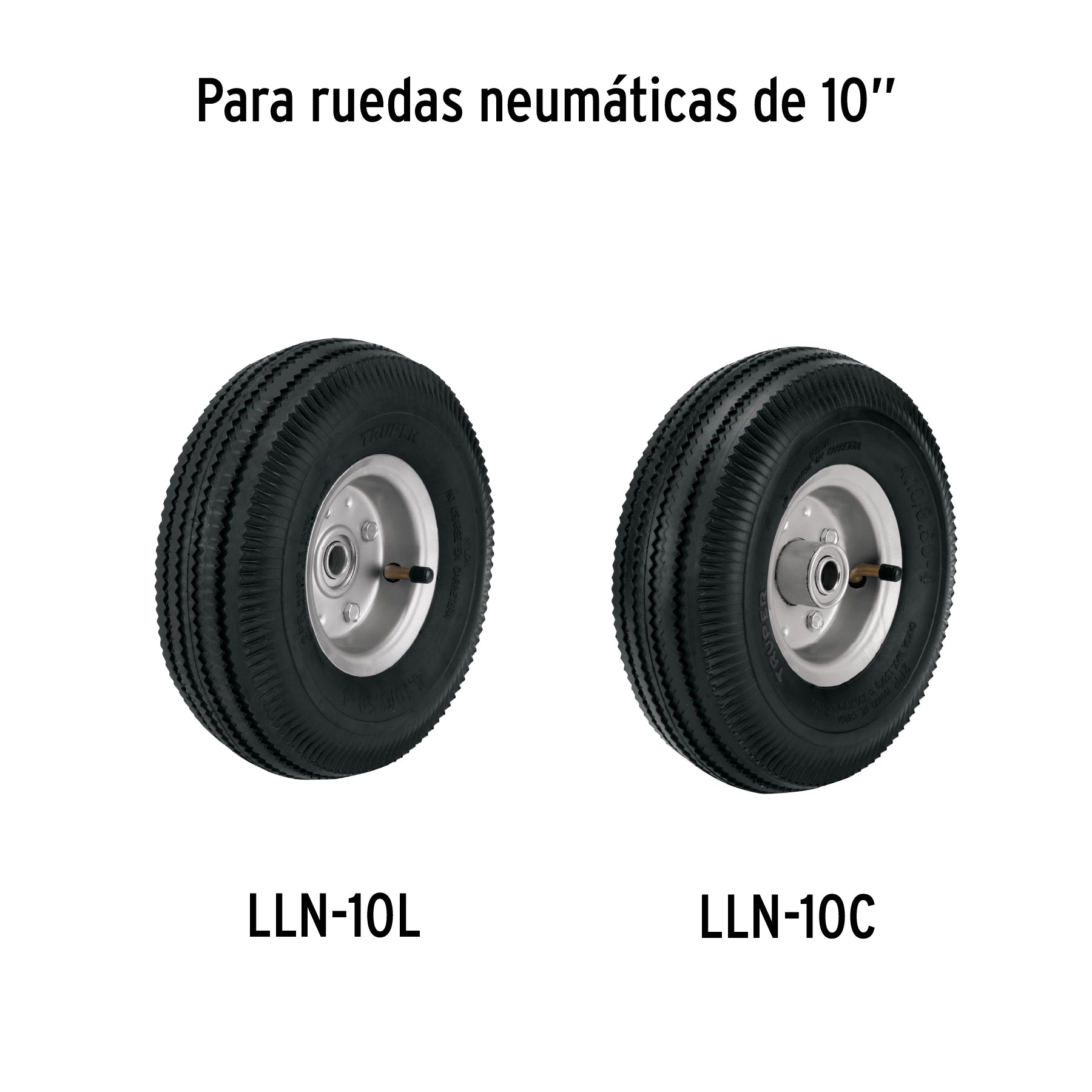 Rueda neumática de 10" sin cámara, TRUPER