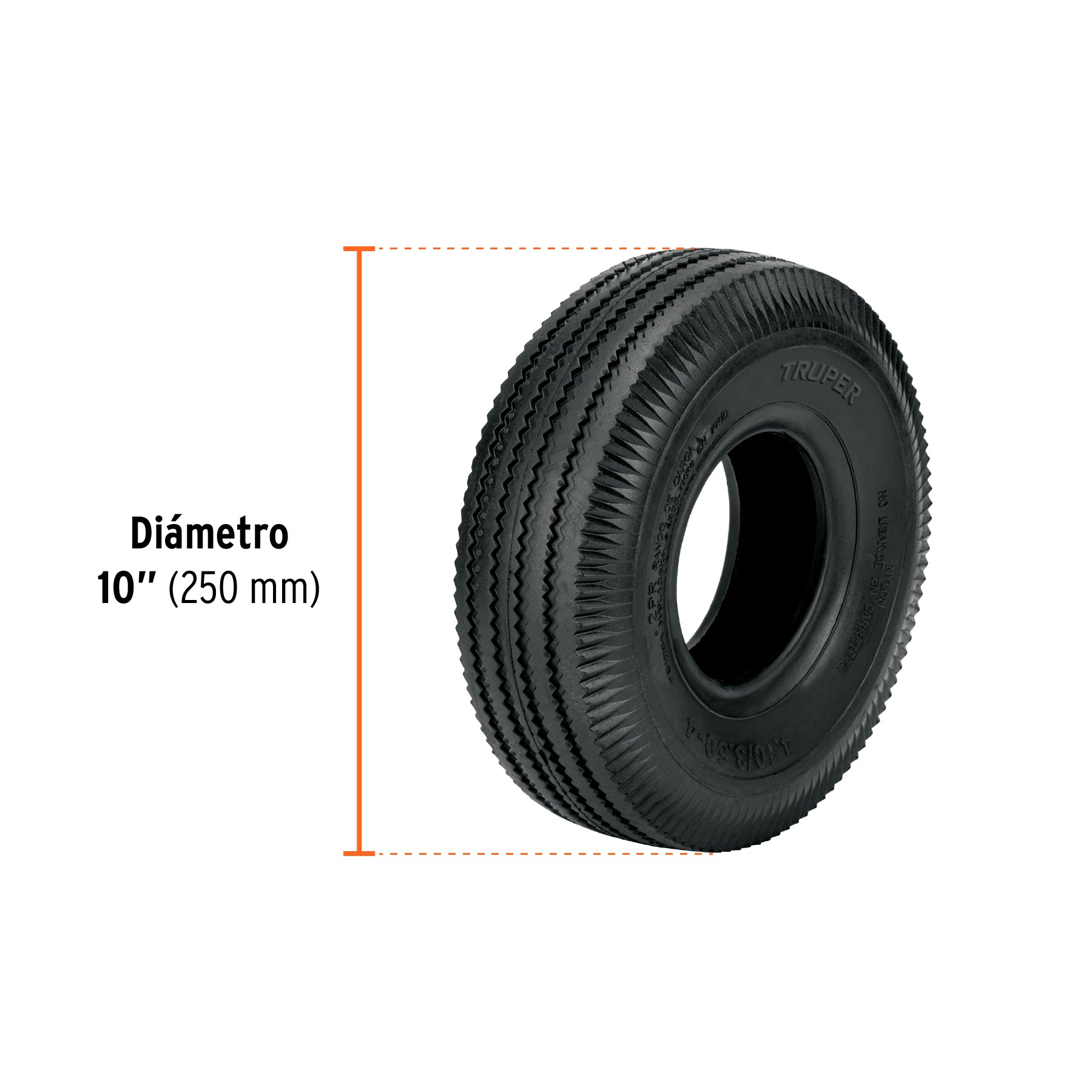 Rueda neumática de 10" sin cámara, TRUPER