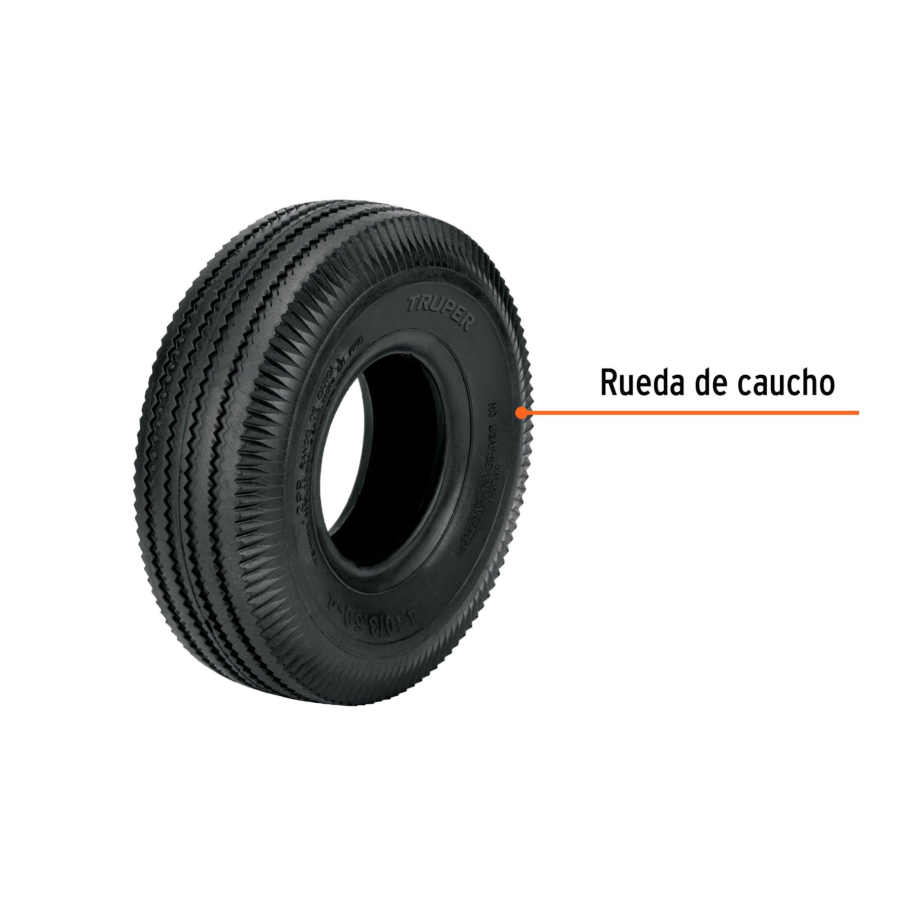 Rueda neumática de 10" sin cámara, TRUPER