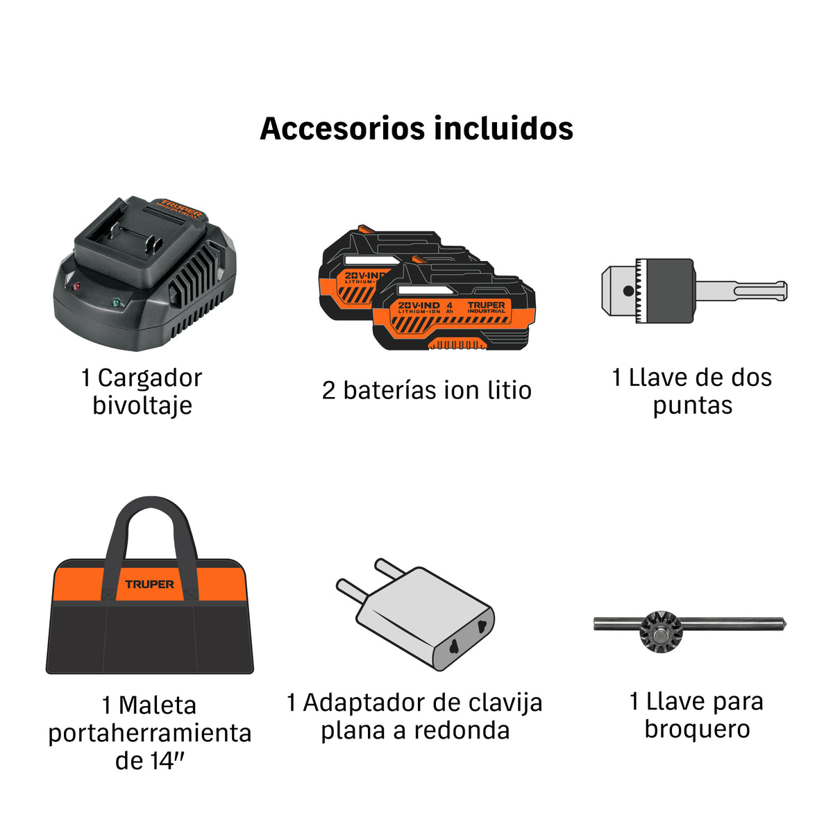 Rotomartillo SDS Plus/destornillador 20V,2.2J,2 baterías 4Ah