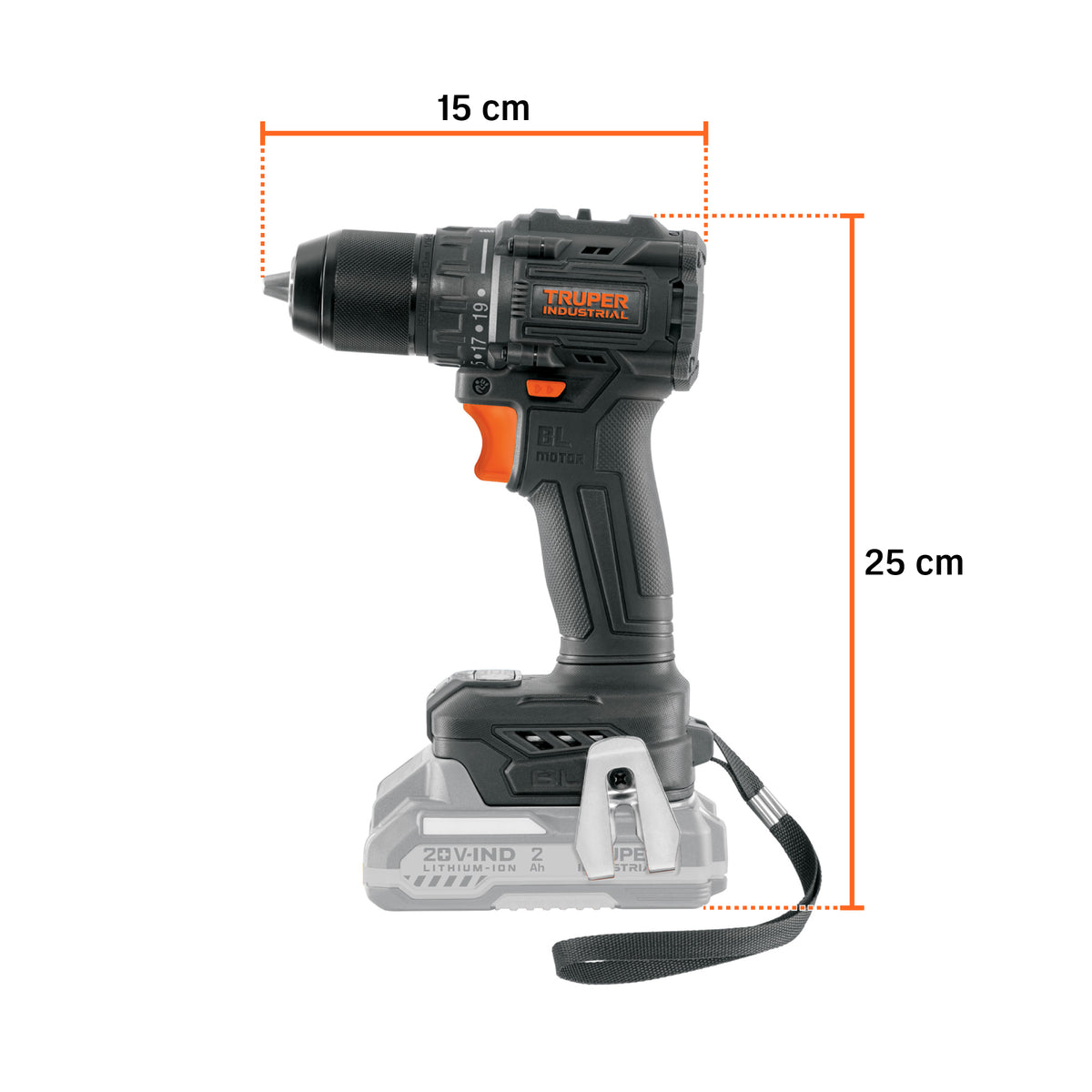 Taladro/destornillador 1/2", 20V, 70Nm, sin accesorios