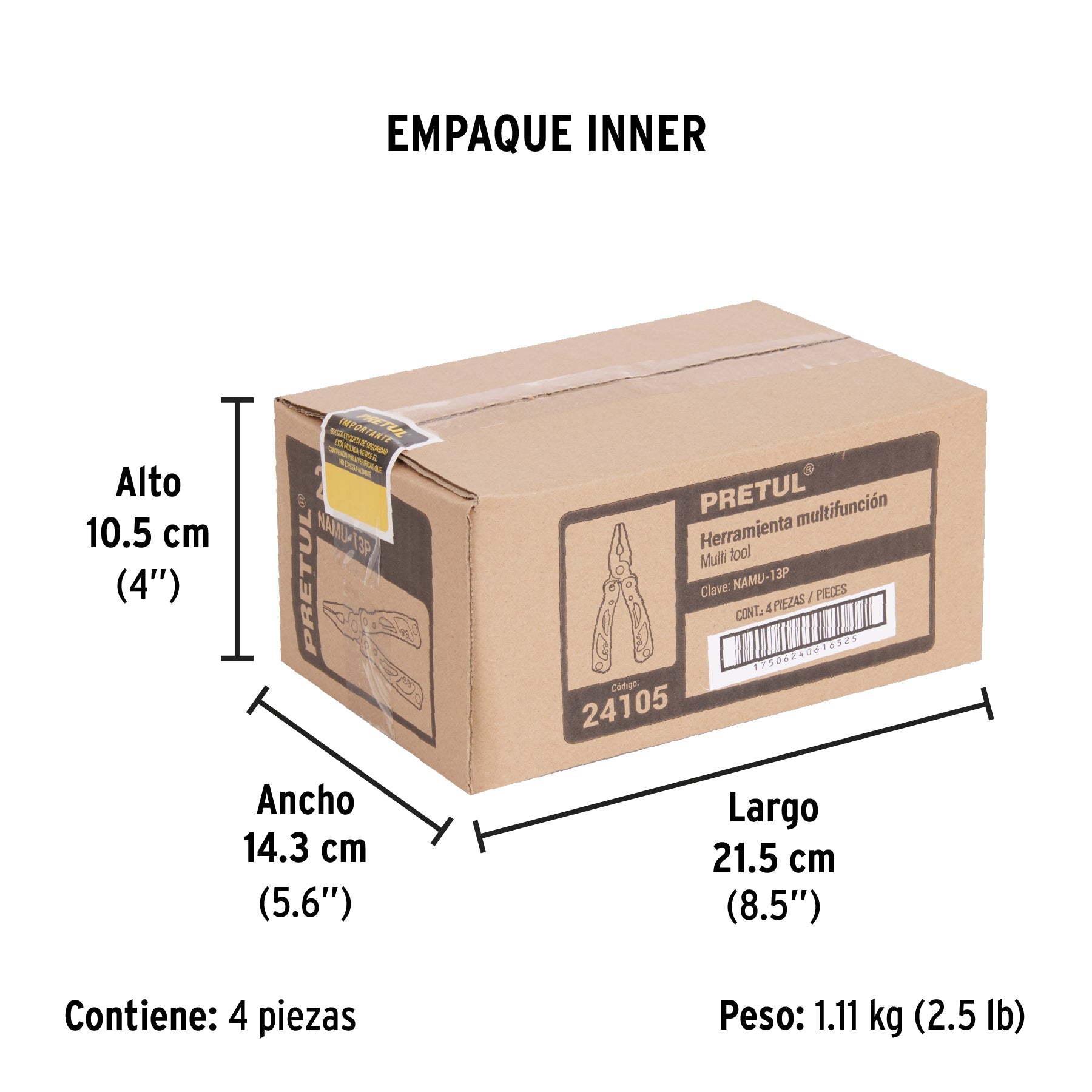 Multiherramienta con 13 funciones, PRETUL - Empaque