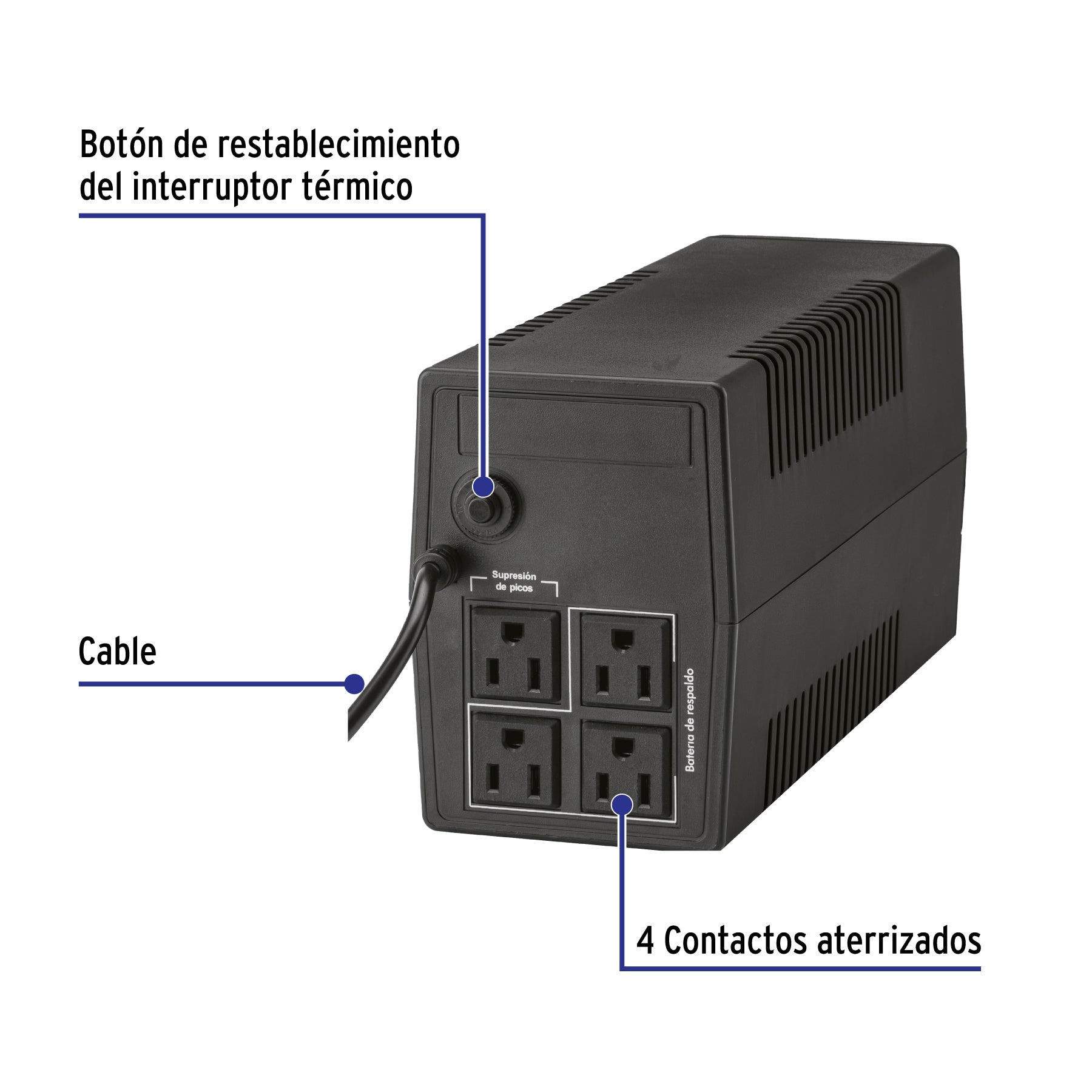 No Break 500 VA / 240 W con 4 contactos, VOLTECK