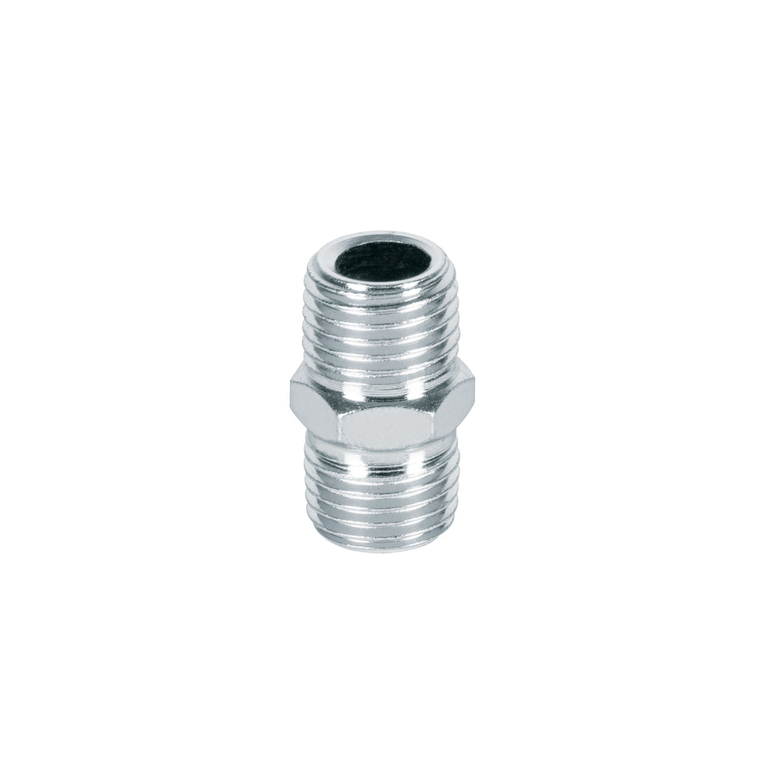 Niple de acero, macho-macho, cuerda 1/4" NPT, PRETUL