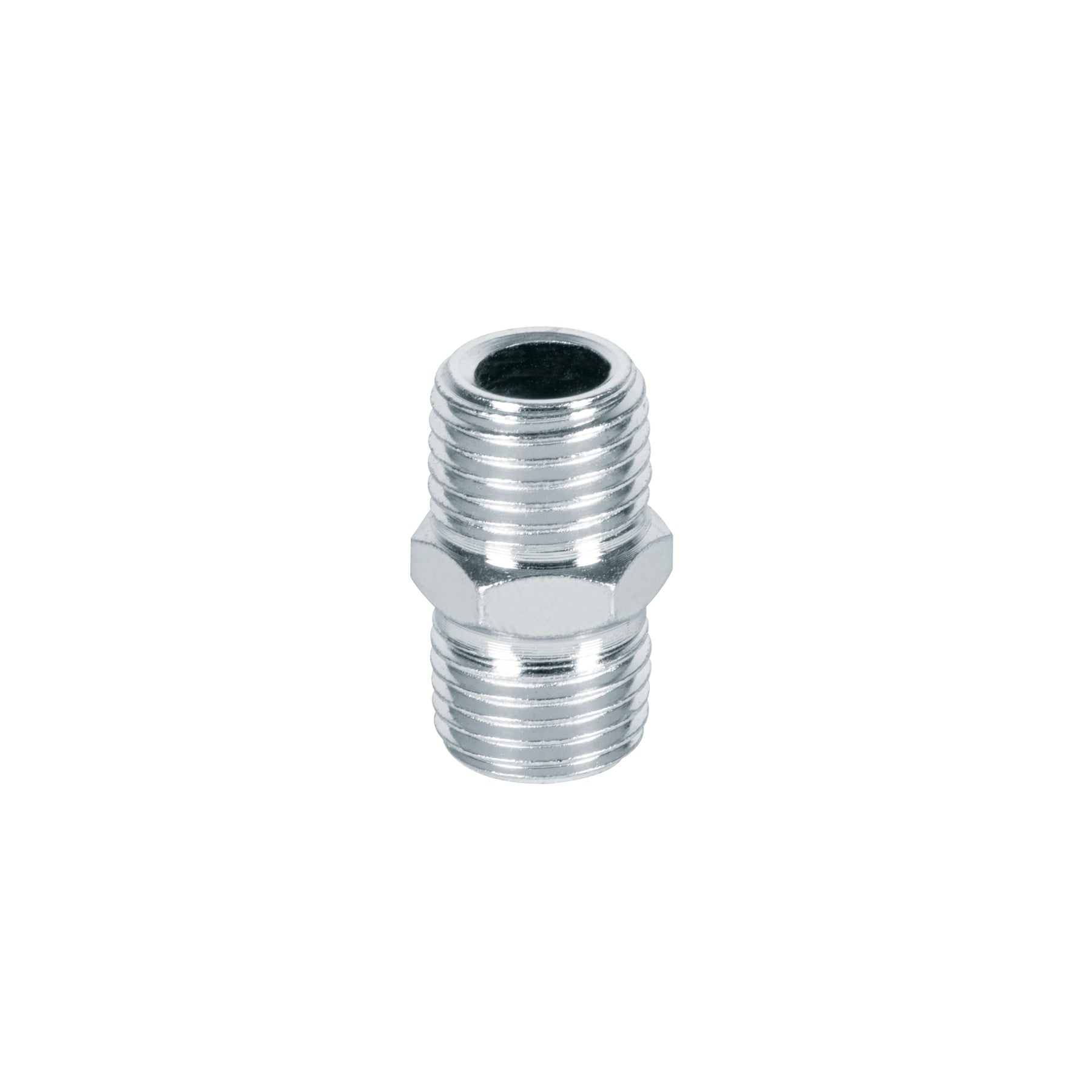 Niple de acero, macho-macho, cuerda 1/4" NPT, PRETUL