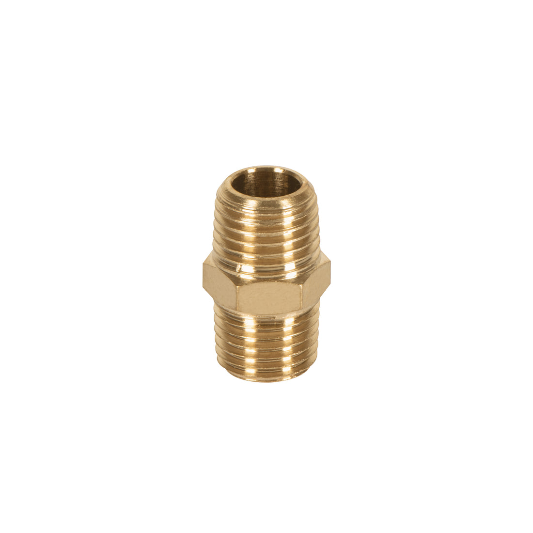 Niple de latón, macho-macho, cuerda 1/4" NPT, TRUPER