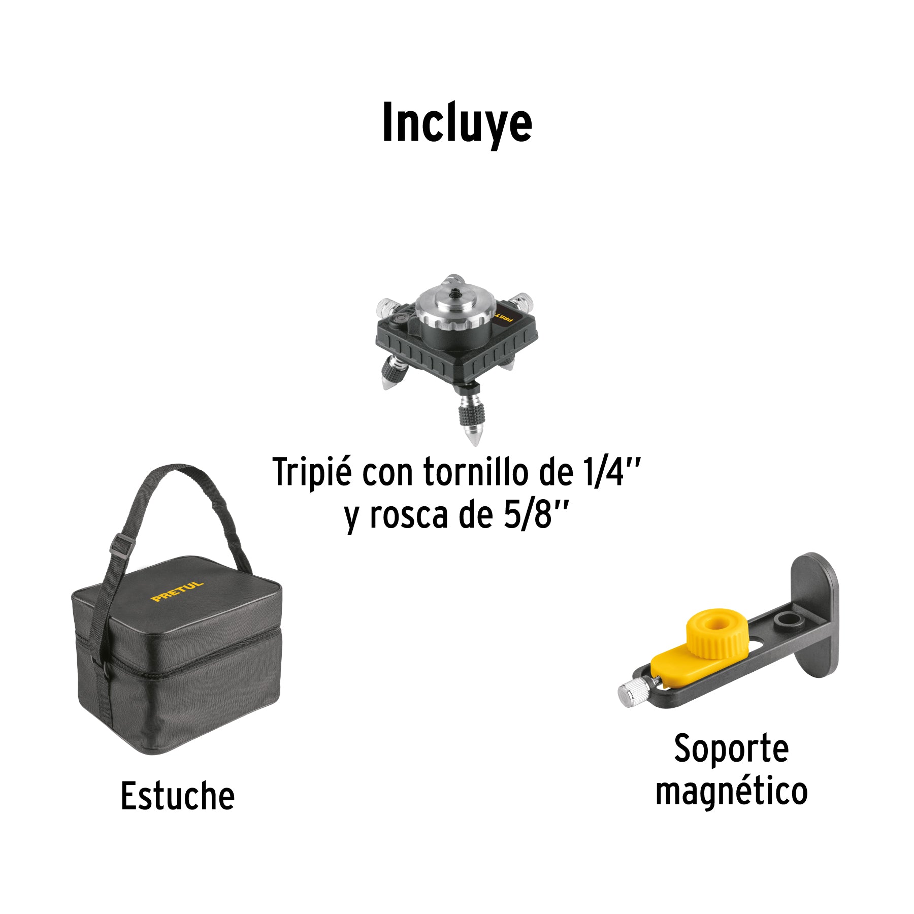 Nivel láser verde, alcance 25m, 12 líneas, recargable,PRETUL